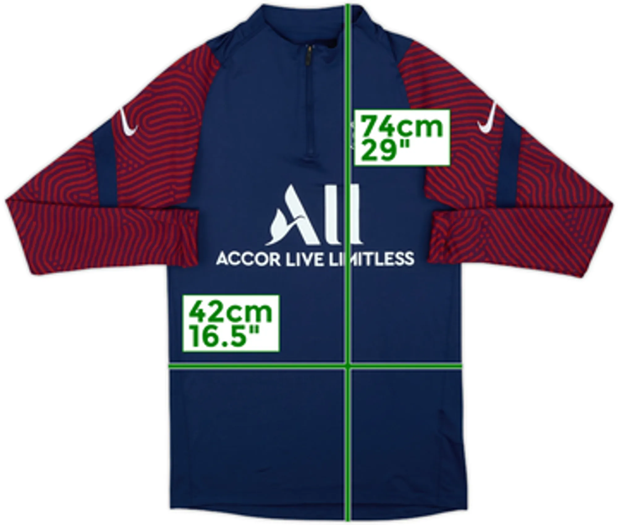 2020-21 Paris Saint-Germain Nike 1/4 Zip Drill Top - 8/10 - (S)
