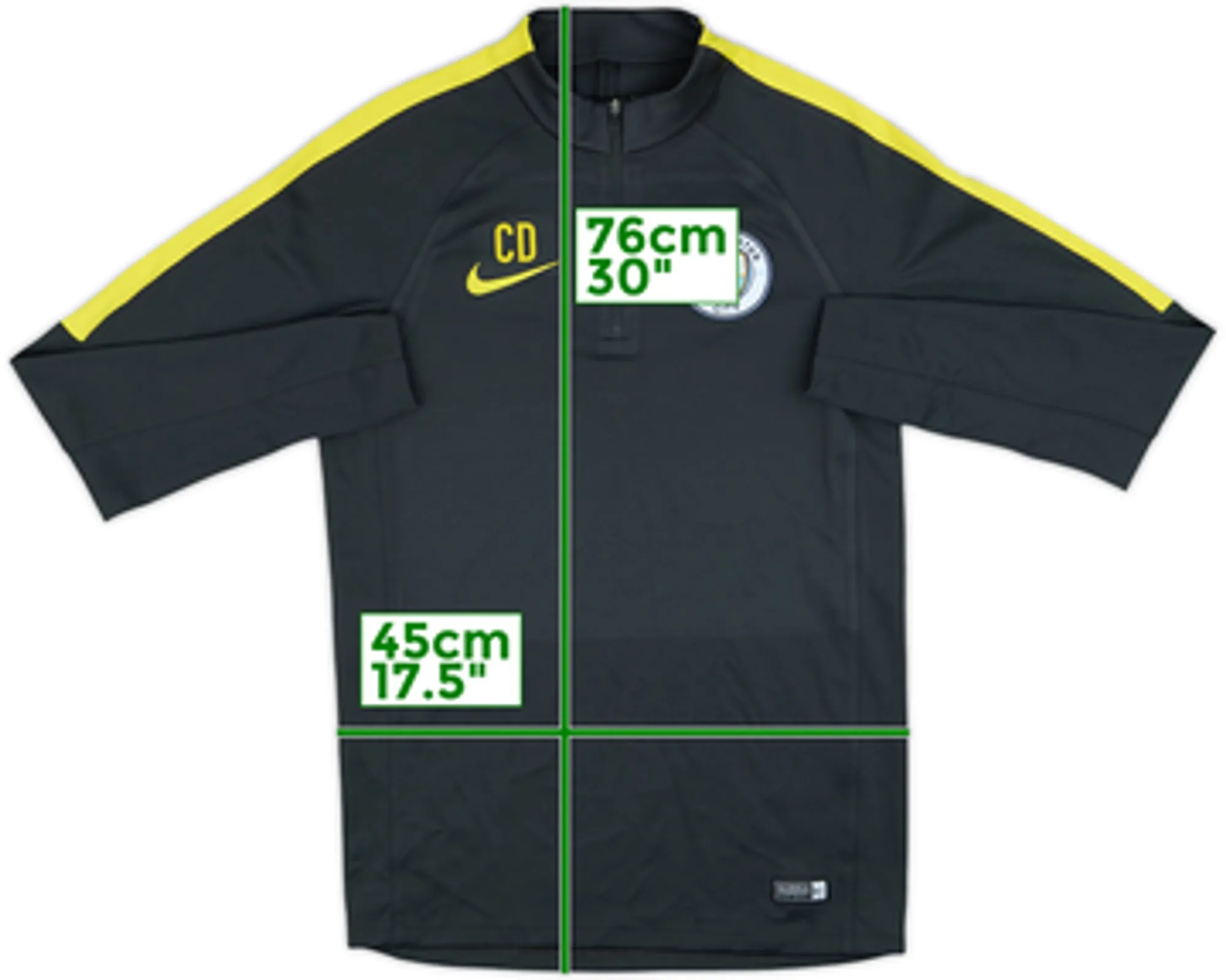 2016-17 Manchester City Staff Issue Nike 1/4 Zip Drill Top CD - 8/10 - (S)