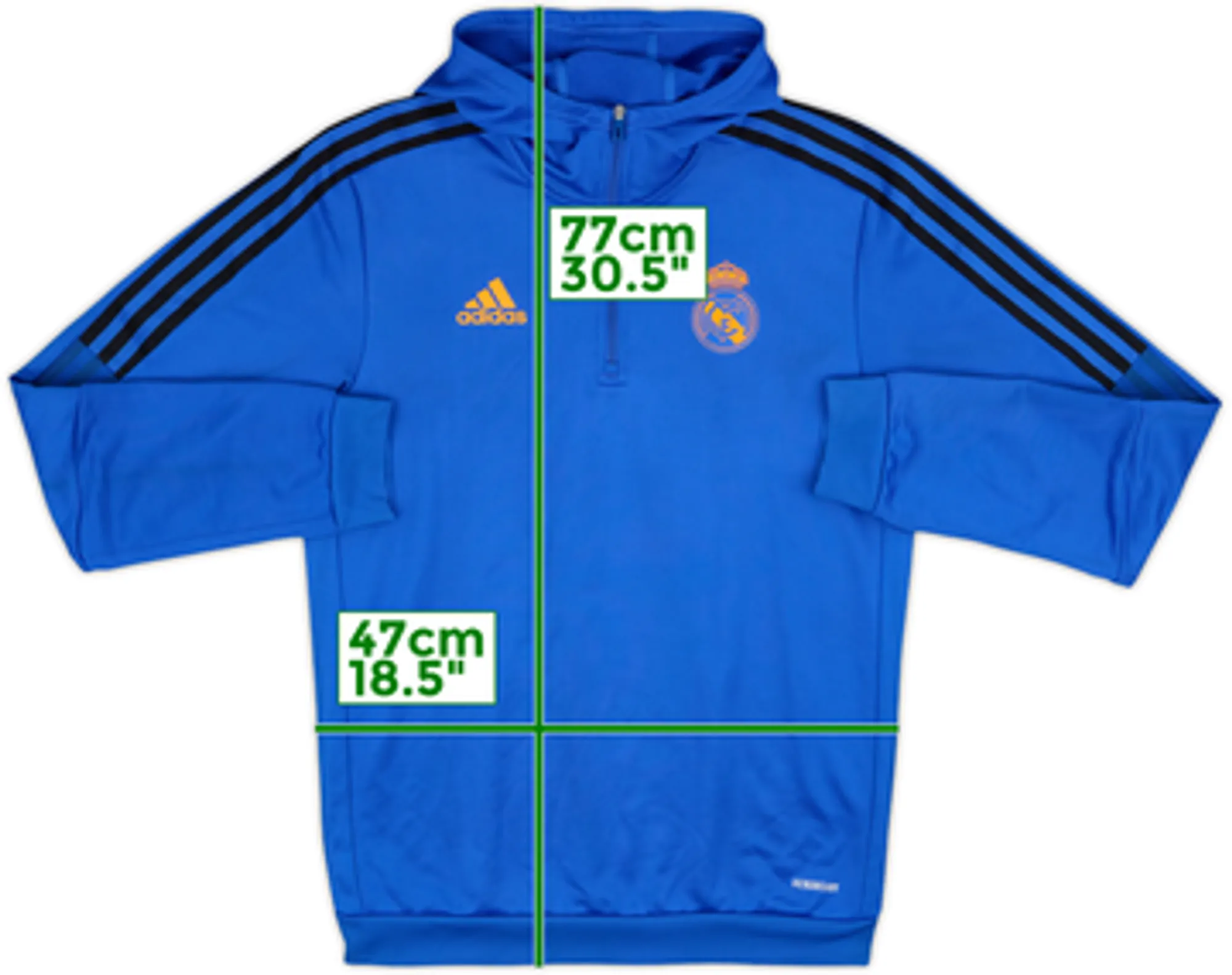 2021-22 Real Madrid adidas Hooded 1/4 Zip Drill Top - 7/10 - (S)