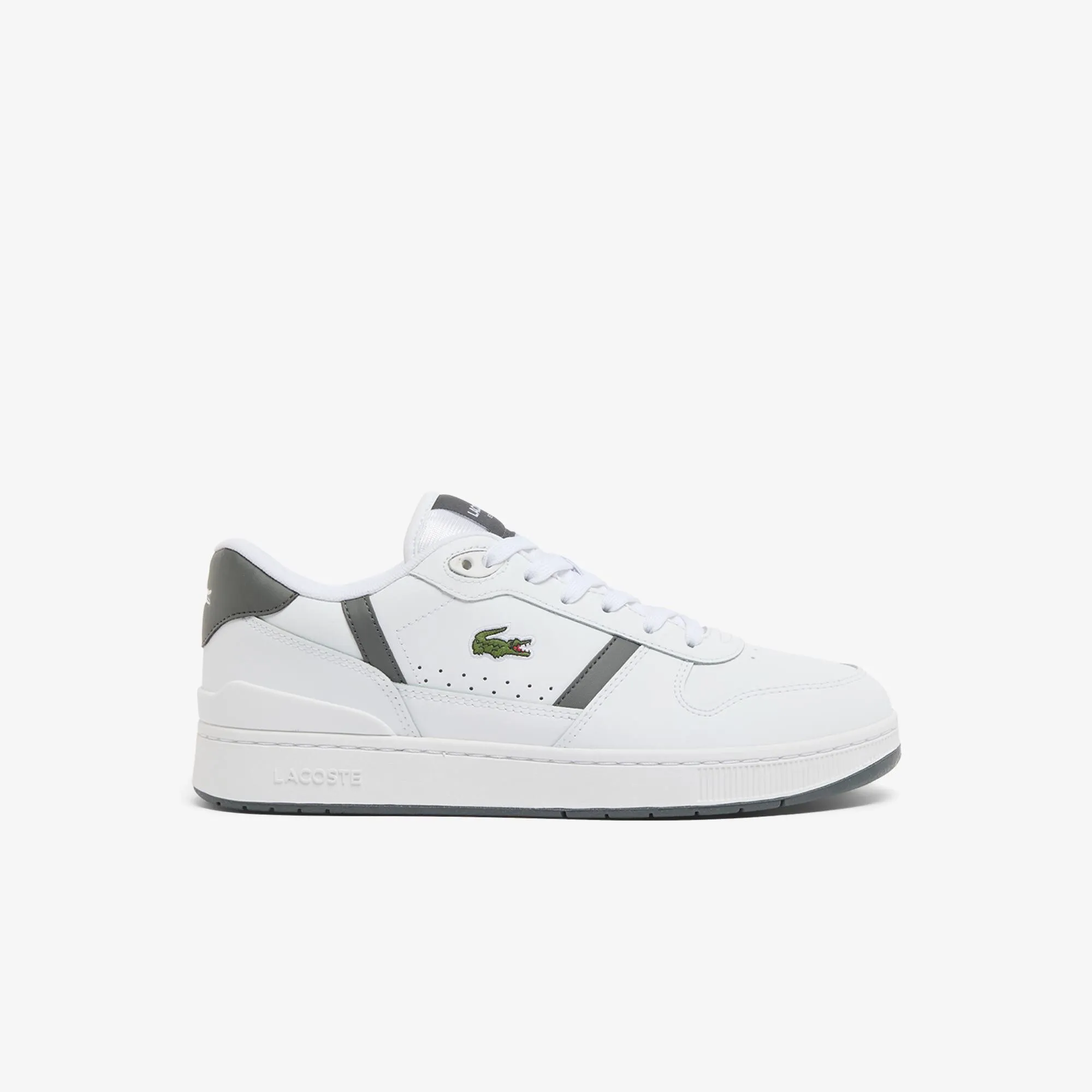 Lacoste Men's T-Clip Set Leather Sneakers - White & Dark Grey