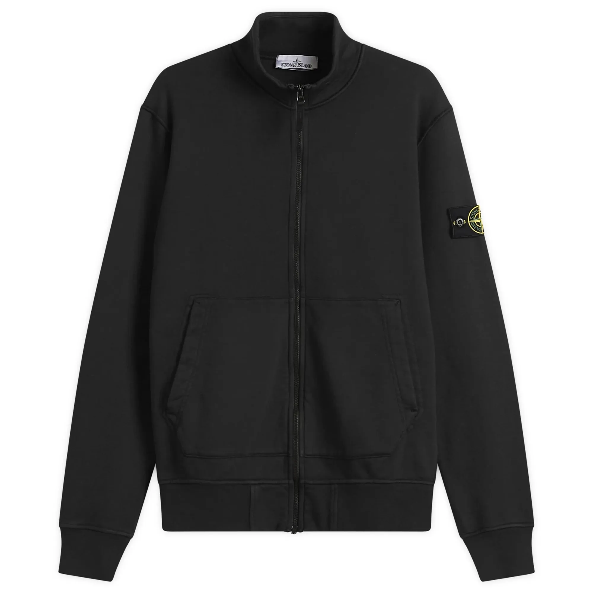 Stone Island Men's Garment Dyed Full Zip Sweatshirt Black