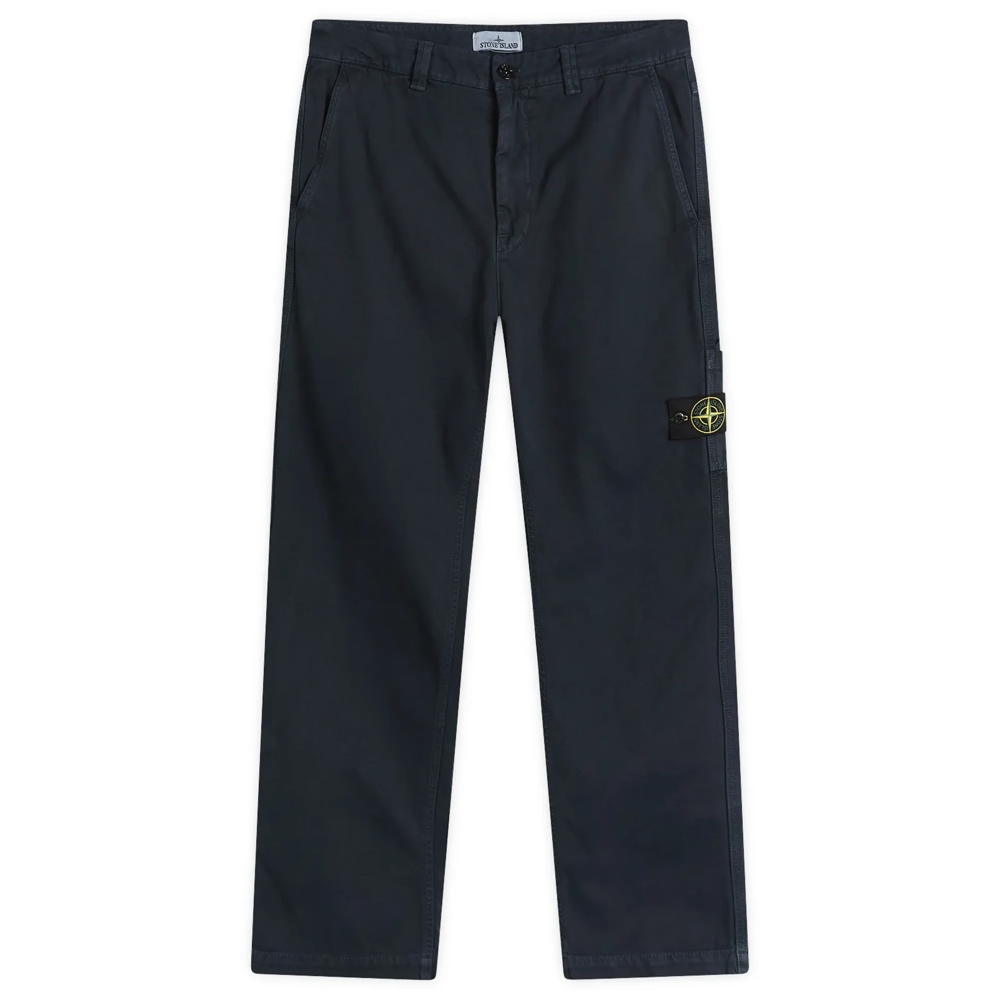 Stone Island Men's Panama Cotton Old Effect Work Pants Navy Blue