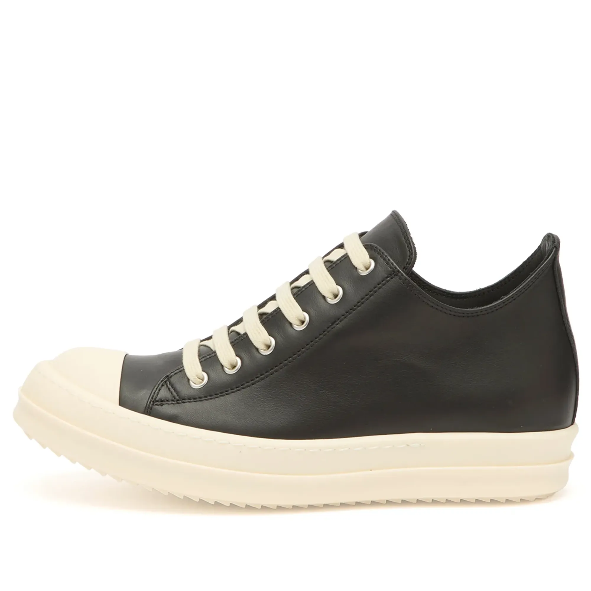 Rick Owens Women's Leather Low Sneakers Black/Milk