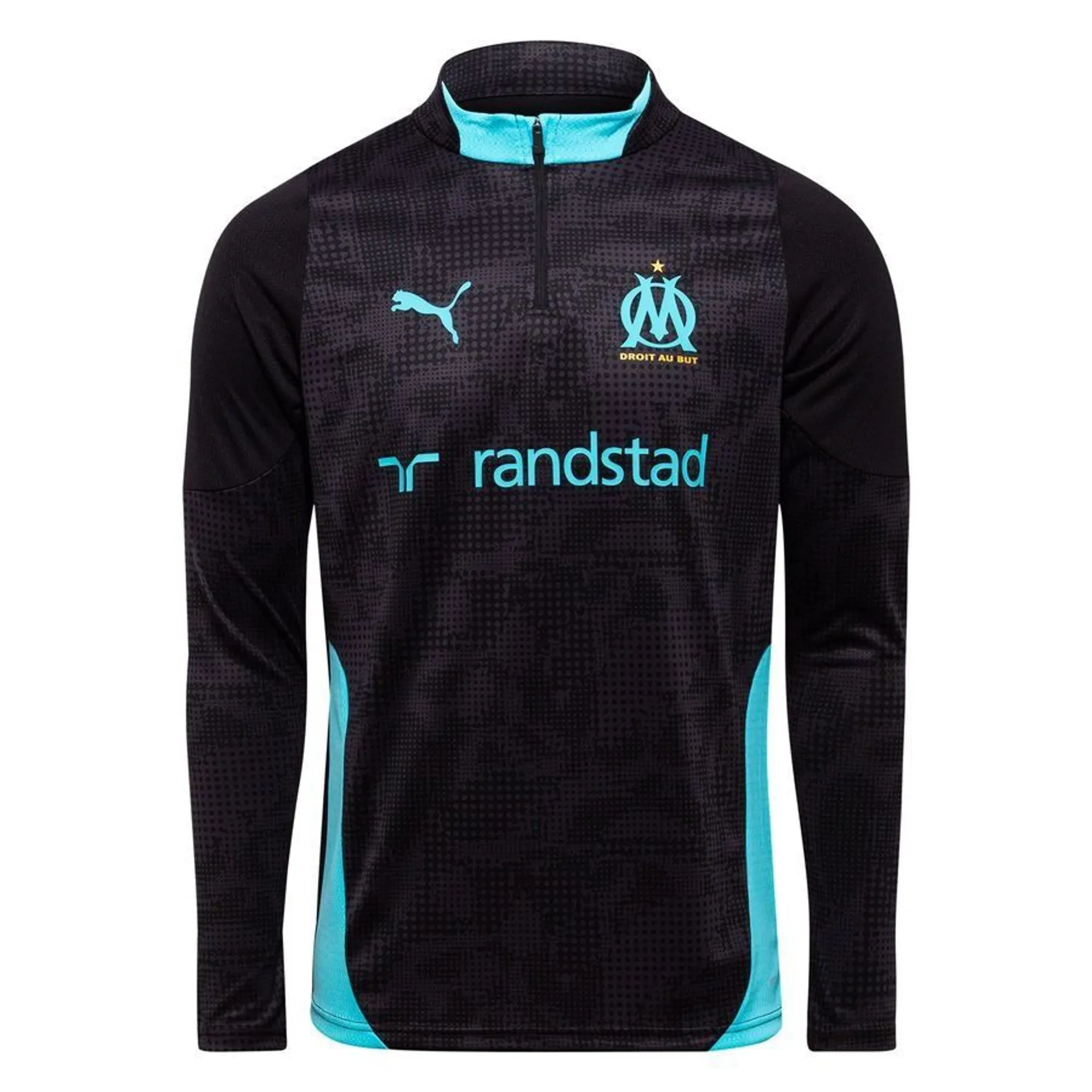 Marseille Training Shirt 1/4 Zip - ['Black']