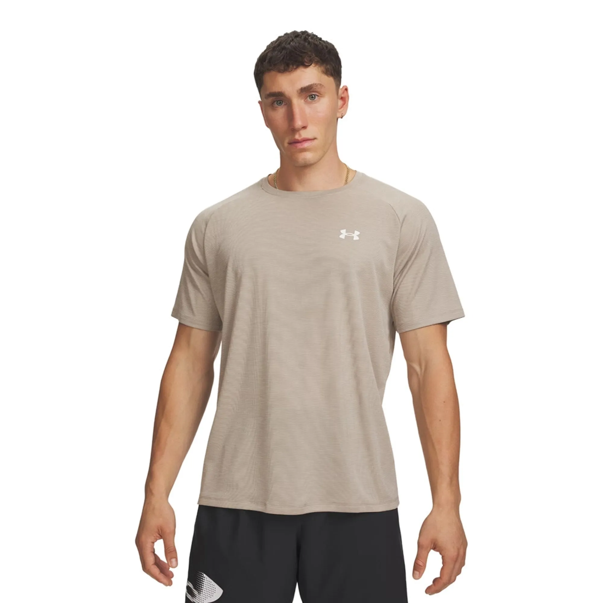 Under Armour  Tech™ Textured Men's Short Sleeve Timberwolf Taupe / White L