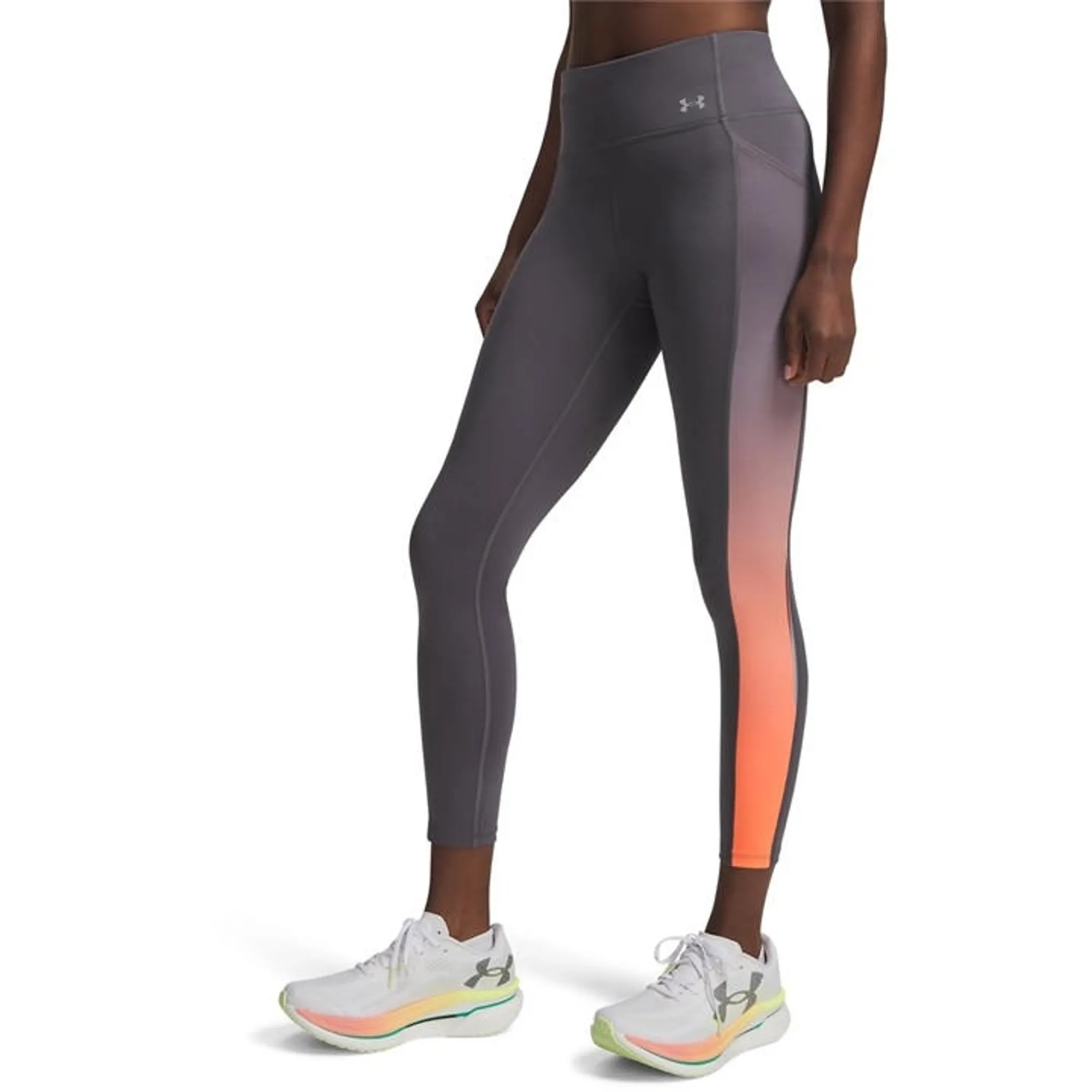 Under Armour  Velociti Printed Women's Ankle Tights Castlerock / Electric Tangerine / Reflective L