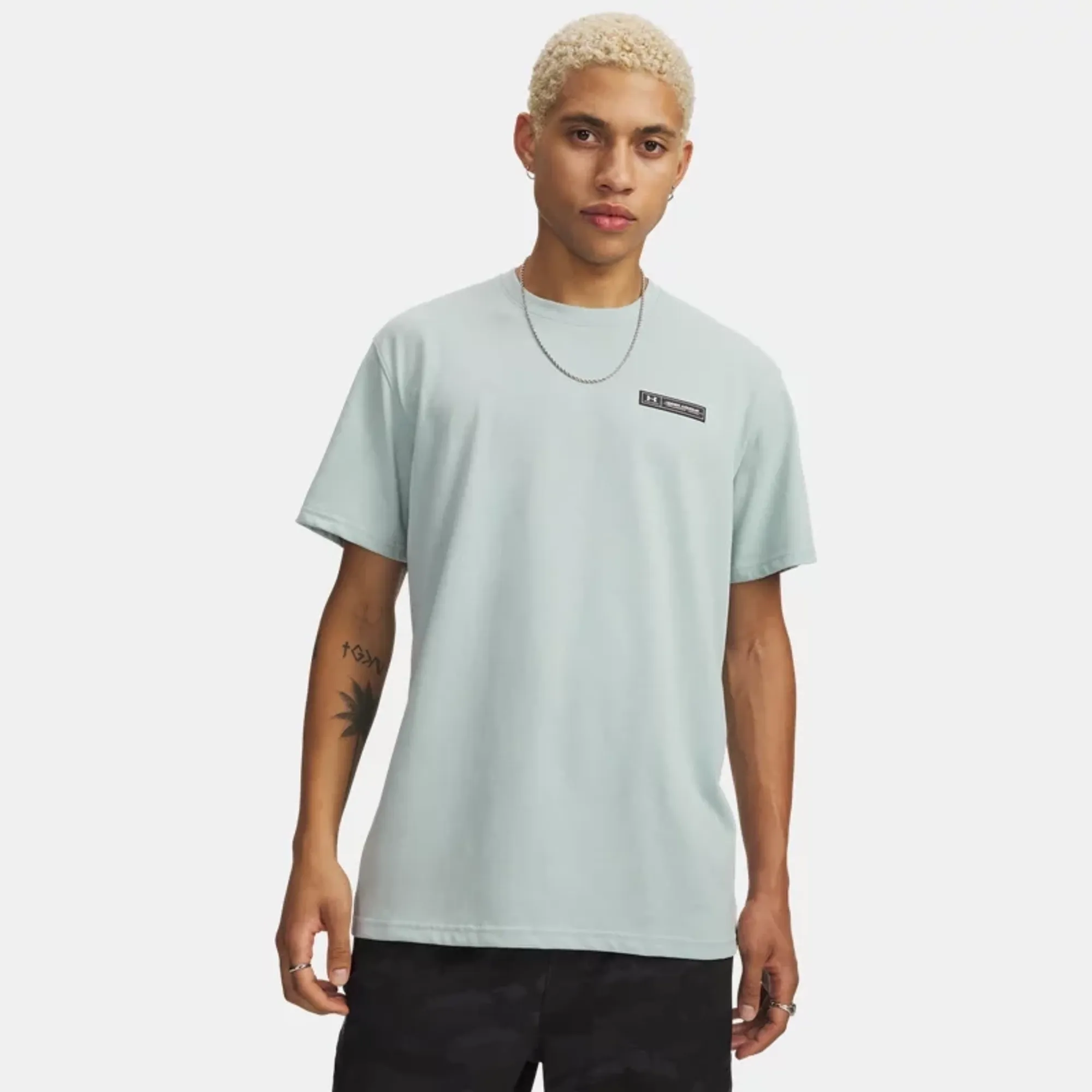 Under Armour  Heavyweight Armour Label Men's Short Sleeve Enamel Blue / Black L