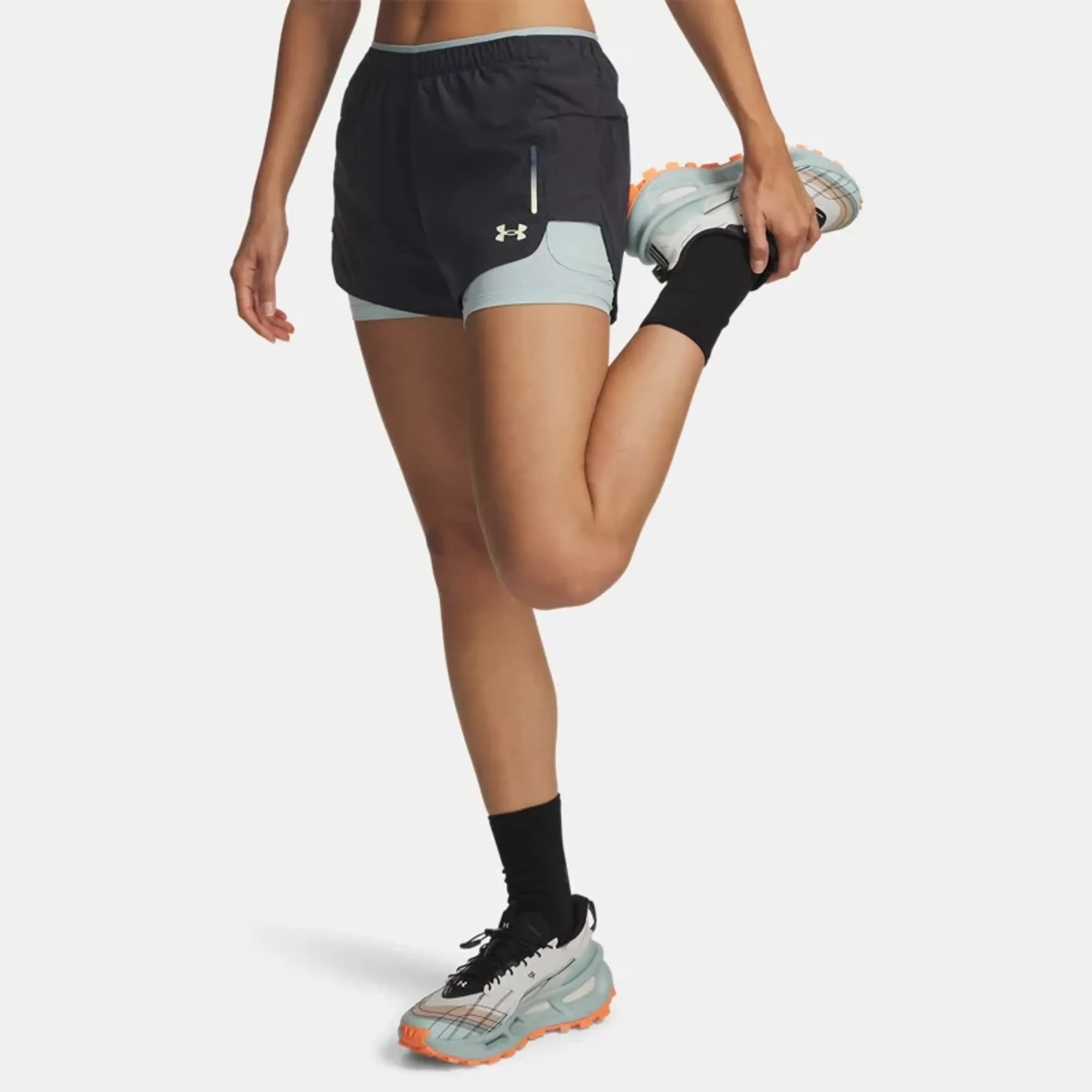 Under Armour  Explor Trail Ultra Women's Lined Shorts Anthracite / Enamel Blue L