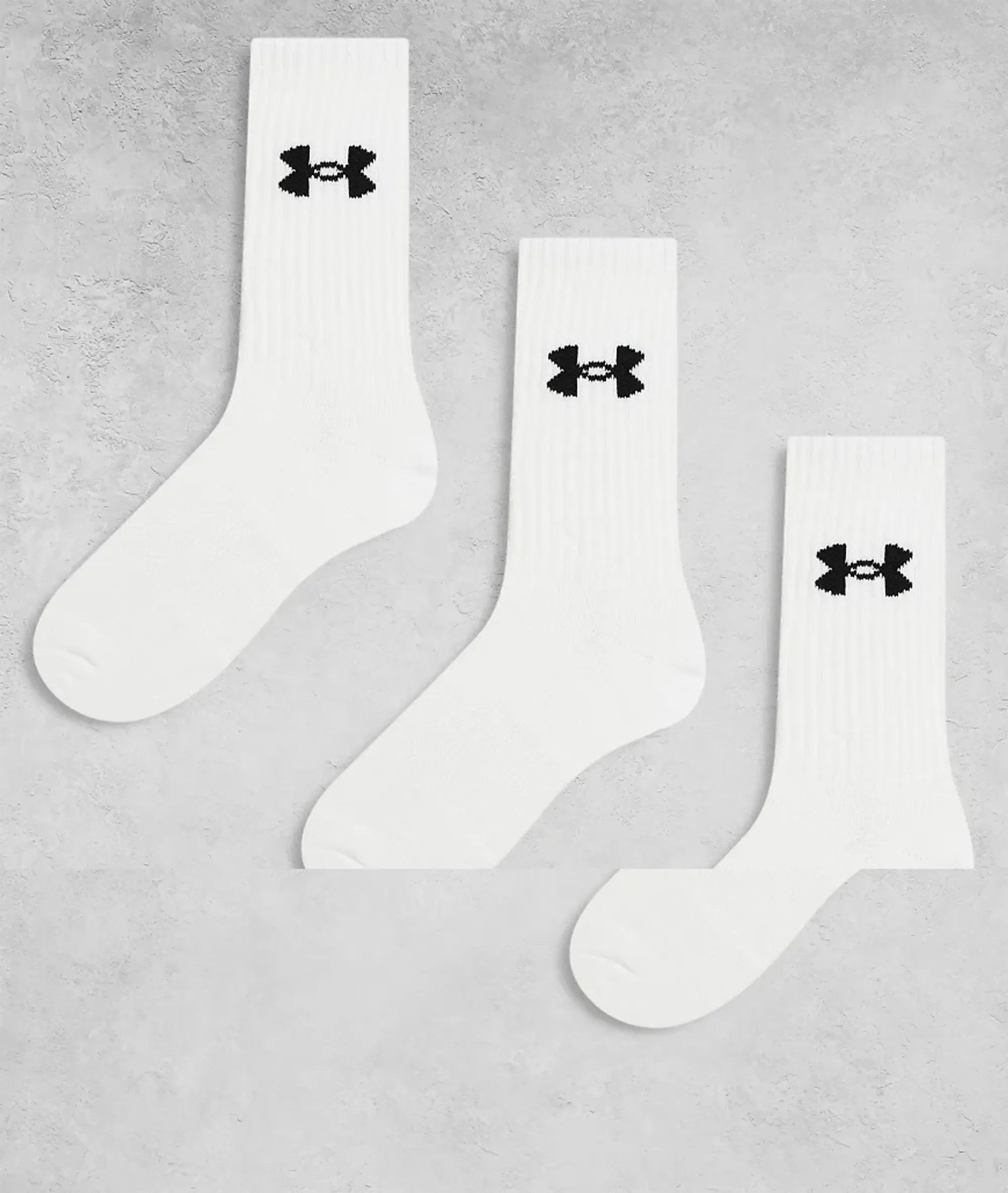 Under Armour  Performance Cotton Unisex 3-Pack Crew Socks White / White / Ultimate Black L