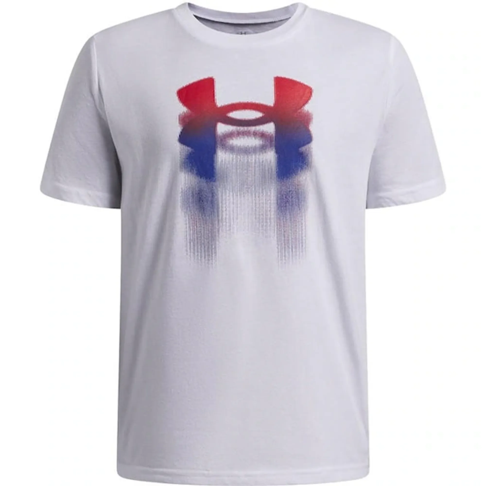 Under Armour  Logo Blur Boys' Short Sleeve White / Red YLG