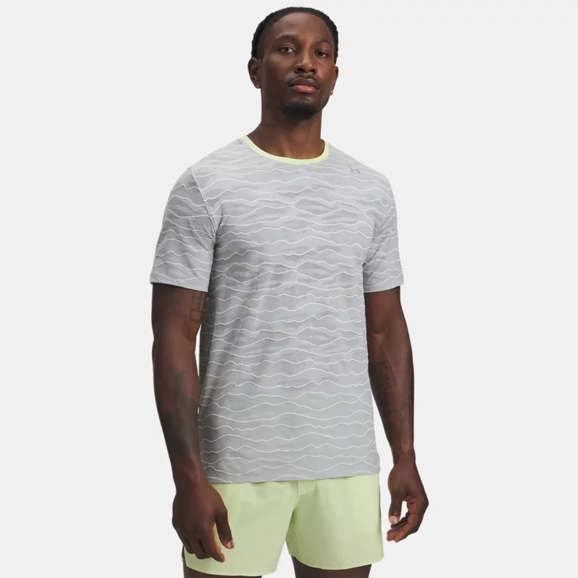 Under Armour Halo Jacq Under Armour rd Men's Short Sleeve Summit White / Fade Green / Reflective L