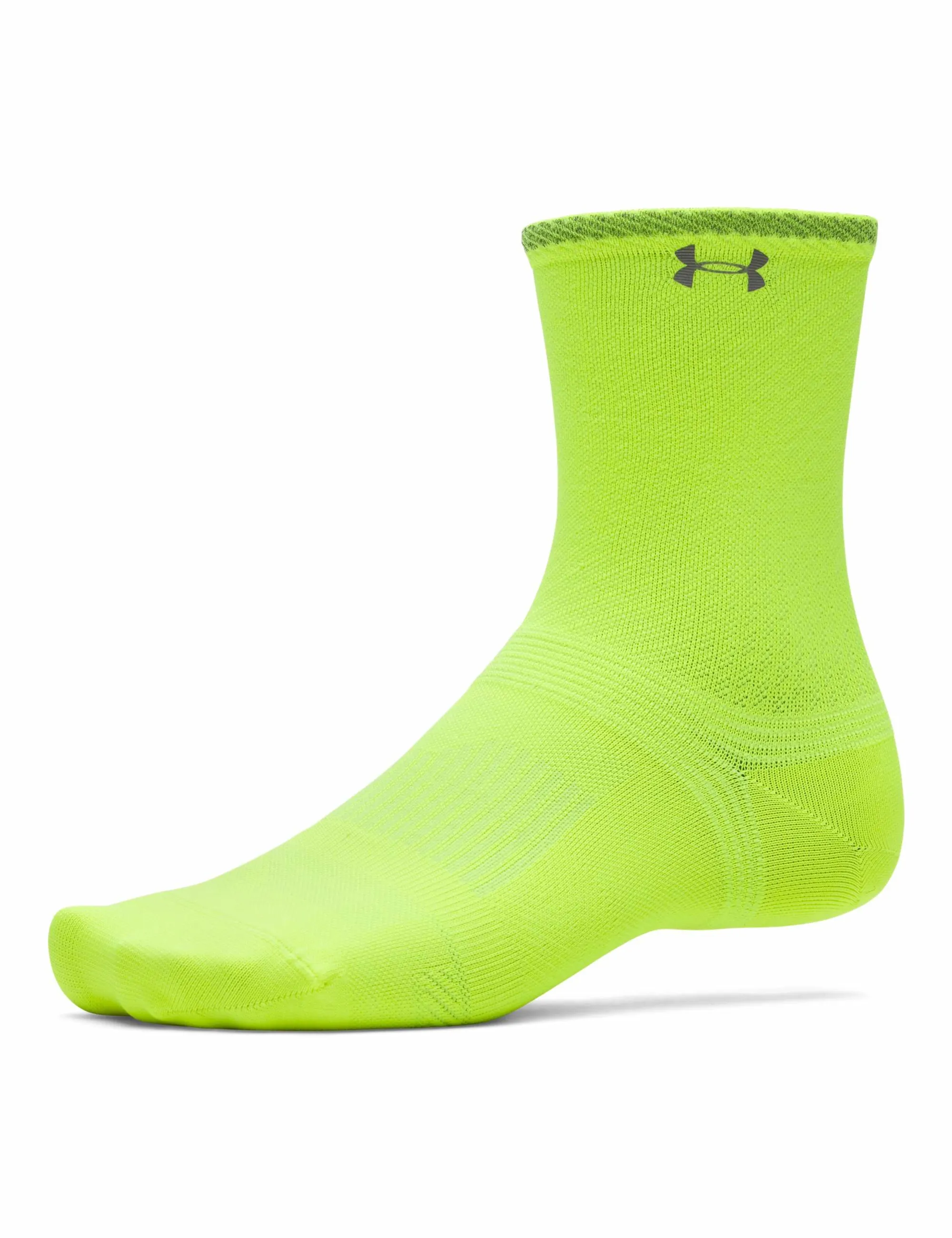 Under Armour  Velociti Lite Unisex Crew Socks High Vis Yellow / High Vis Yellow / Reflective L