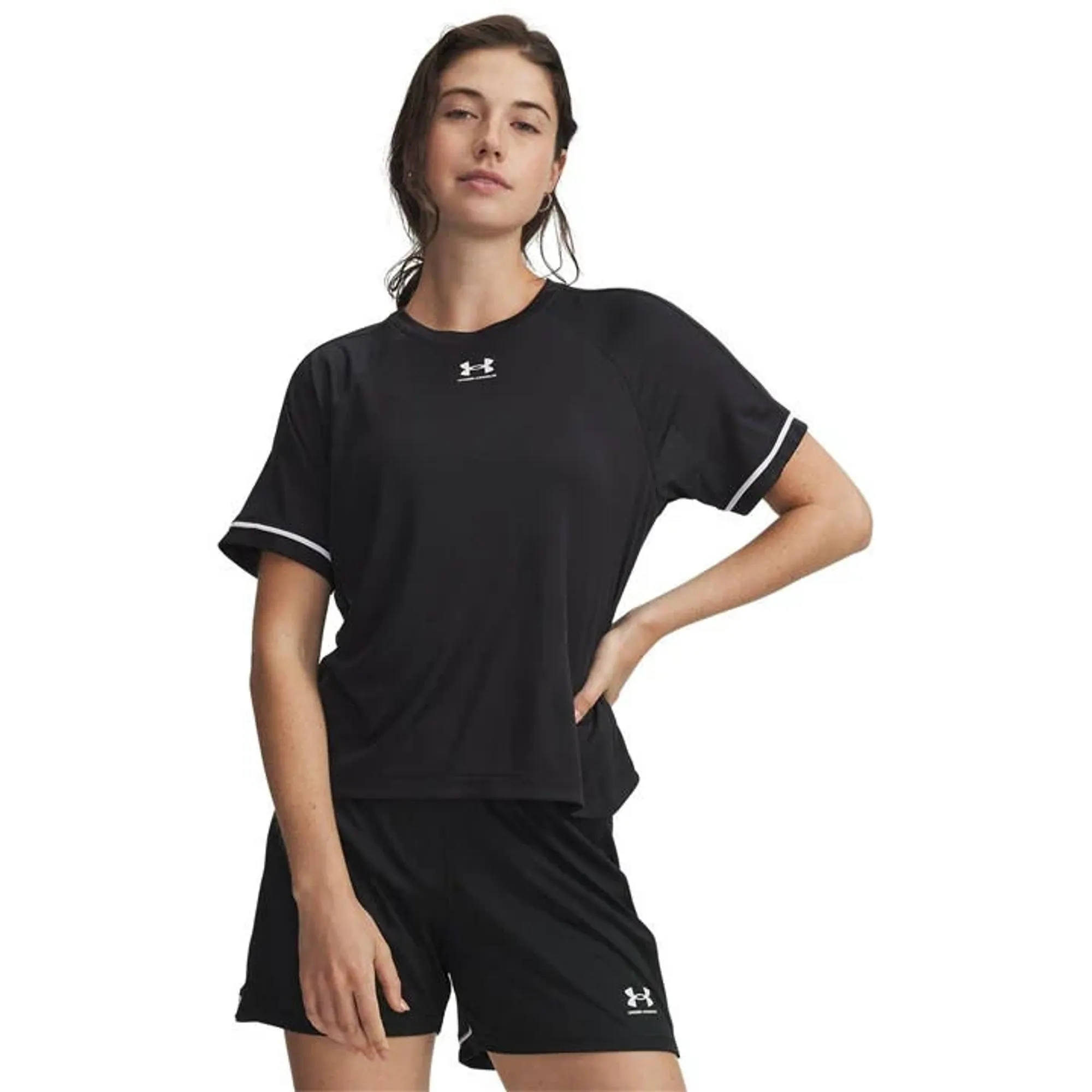 Under Armour  Challenger Boxy Women's Short Sleeve Black / White L