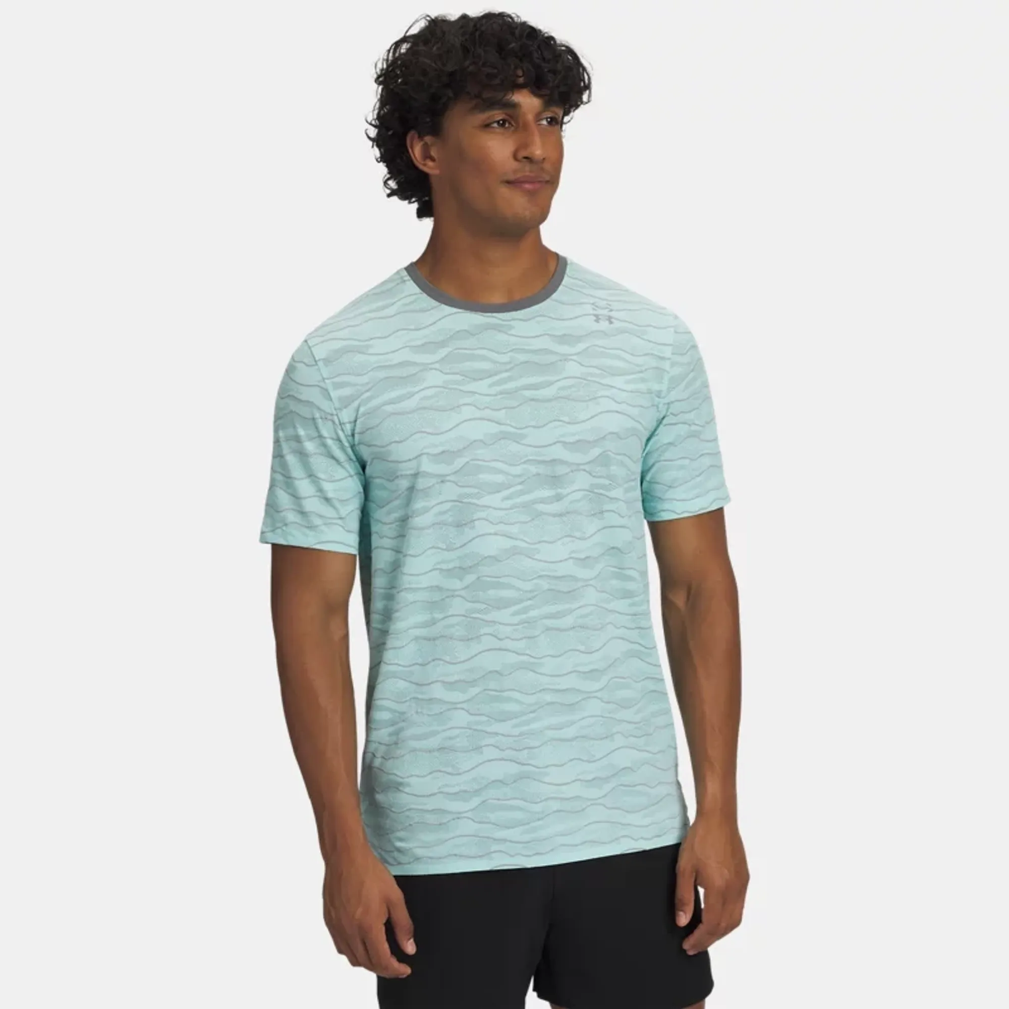 Under Armour  Halo Jacq Under Armour rd Men's Short Sleeve Neo Turquoise / Clay Green / Reflective L