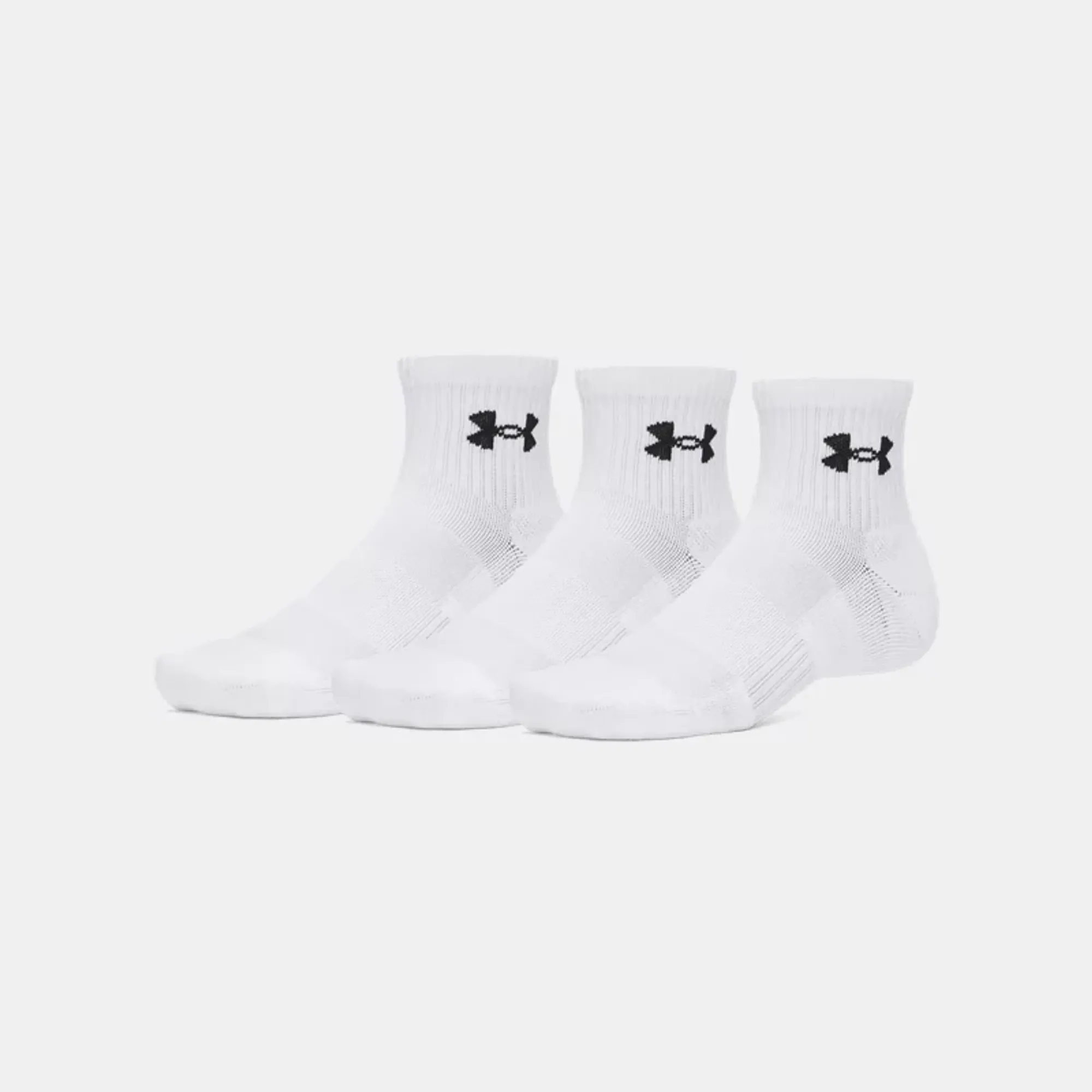 Under Armour  Performance Cotton Unisex 3-Pack Q Under Armour rter Socks White / White / Ultimate Black L
