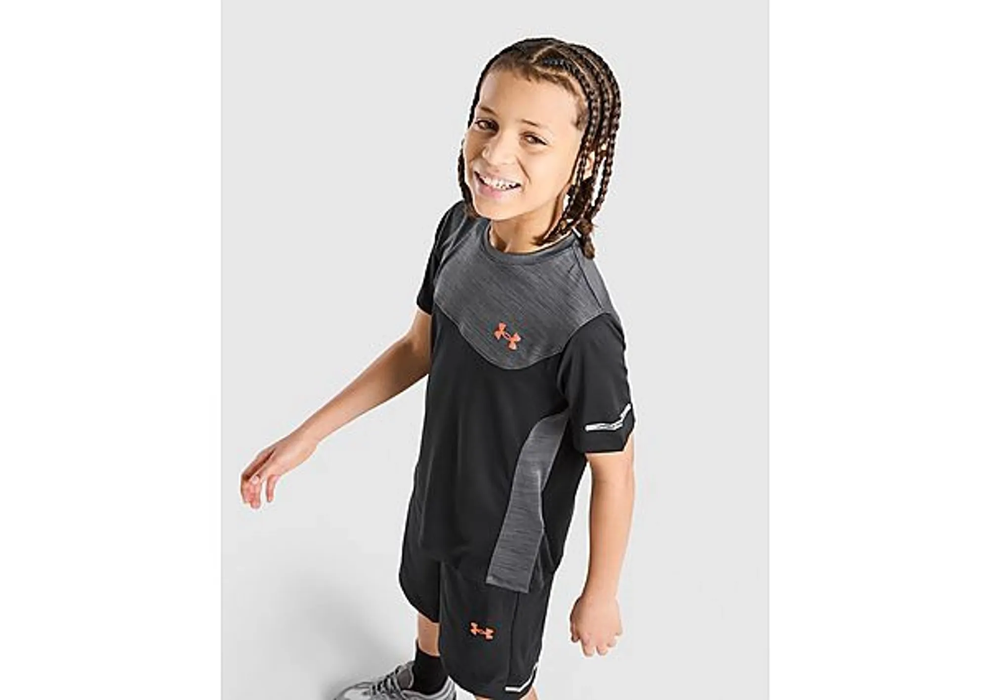 Under Armour  Tech™ Utility Boys' Short Sleeve Black / Venom Red YLG (59 - 63 in)