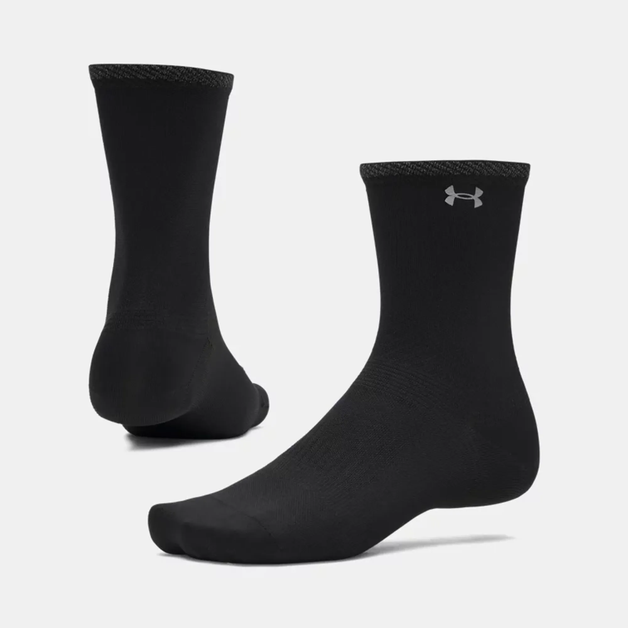 Under Armour  Velociti Lite Unisex Crew Socks Ultimate Black / Ultimate Black / Reflective L