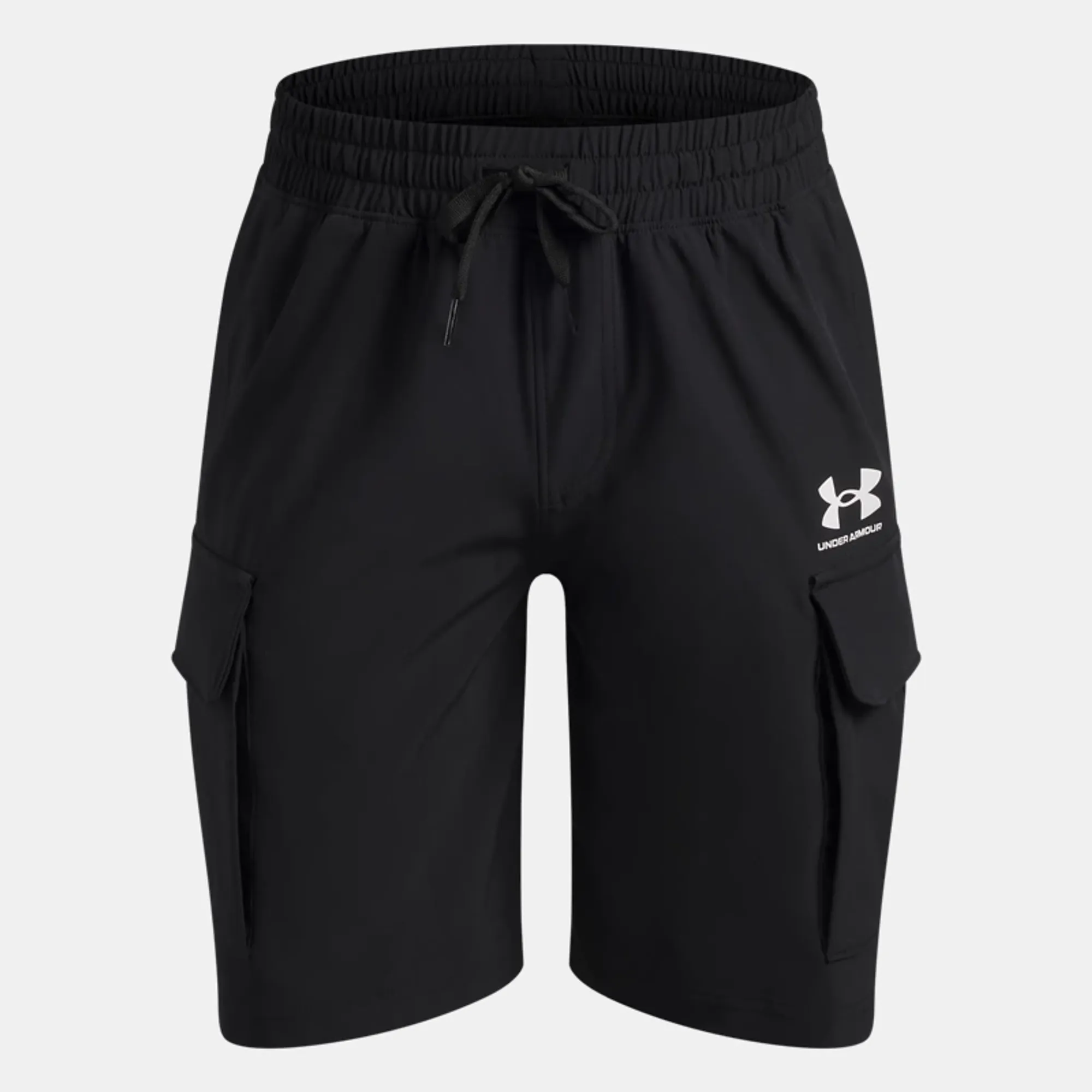 Under Armour  Vibe Woven Boys' Cargo Shorts Black / White YLG