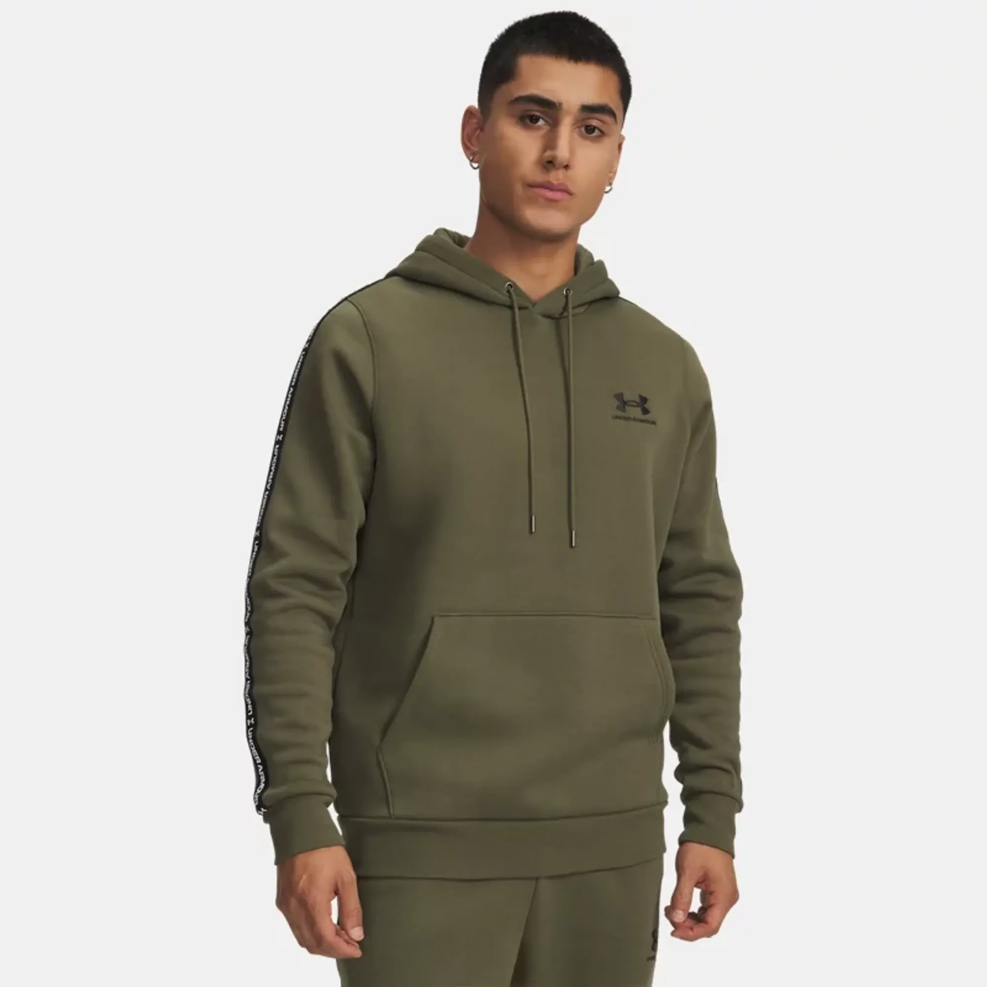 Under Armour  Icon Fleece Taping Men's Hoodie Marine OD Green / Black L