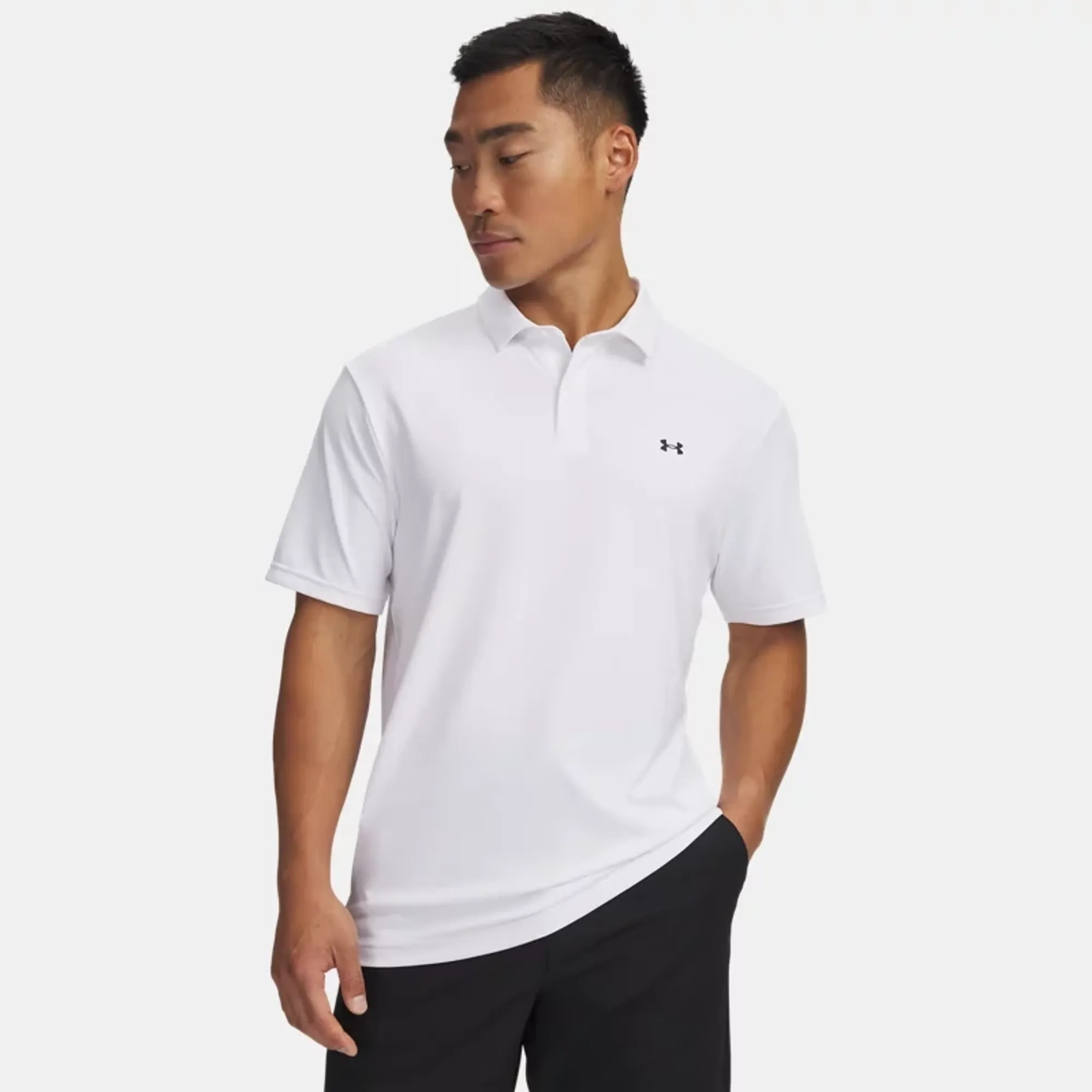 Under Armour  Tee To Green Pique Men's Polo White / Black L