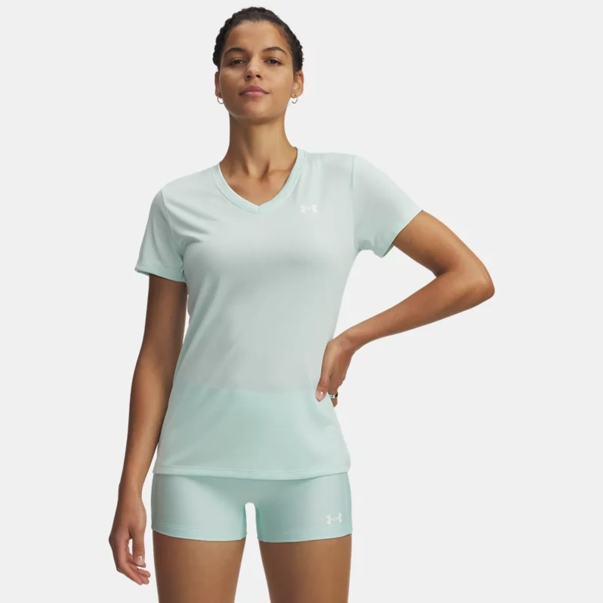 Under Armour  Tech™ Twist Women's V-Neck Short Sleeve Refresh Mint / White L