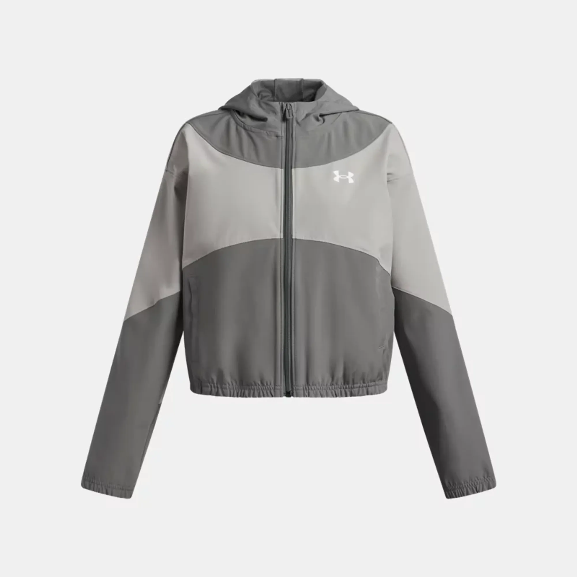 Under Armour  Rival Woven Girls' Jacket Clay Green / Titan Gray / White YLG (59 - 63 in)
