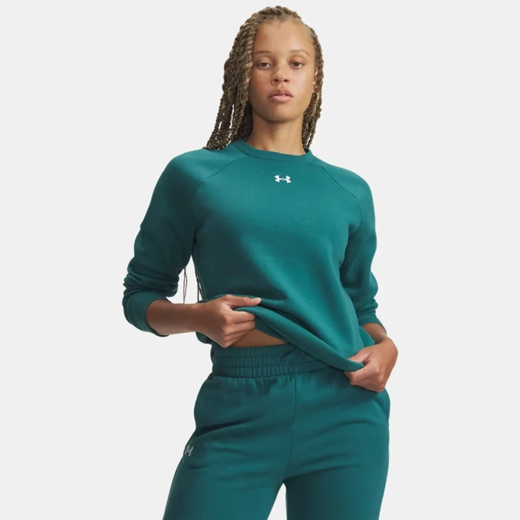 Under Armour  Rival Fleece Women's Crew Rack Green / White L
