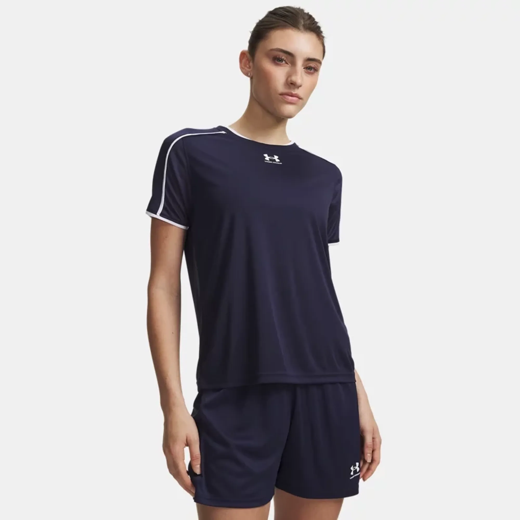 Under Armour  Challenger Train Women's Short Sleeve Midnight Navy / White L