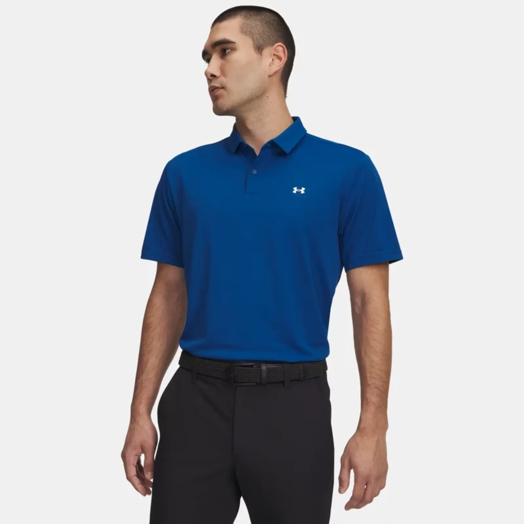 Under Armour  Tee To Green Pique Men's Polo Varsity Blue / White L