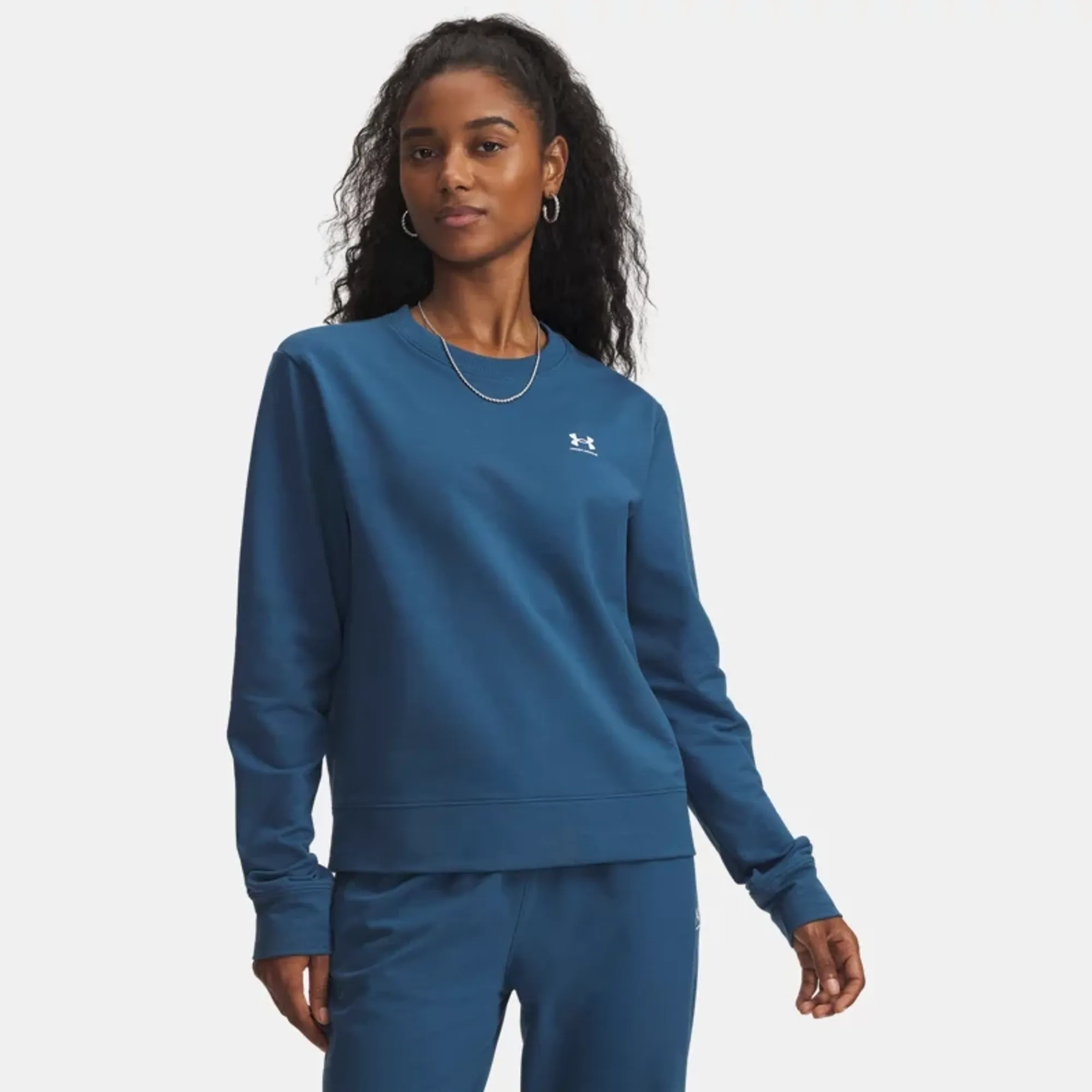 Under Armour  Sport Terry Women's Crew Wham Blue / White L