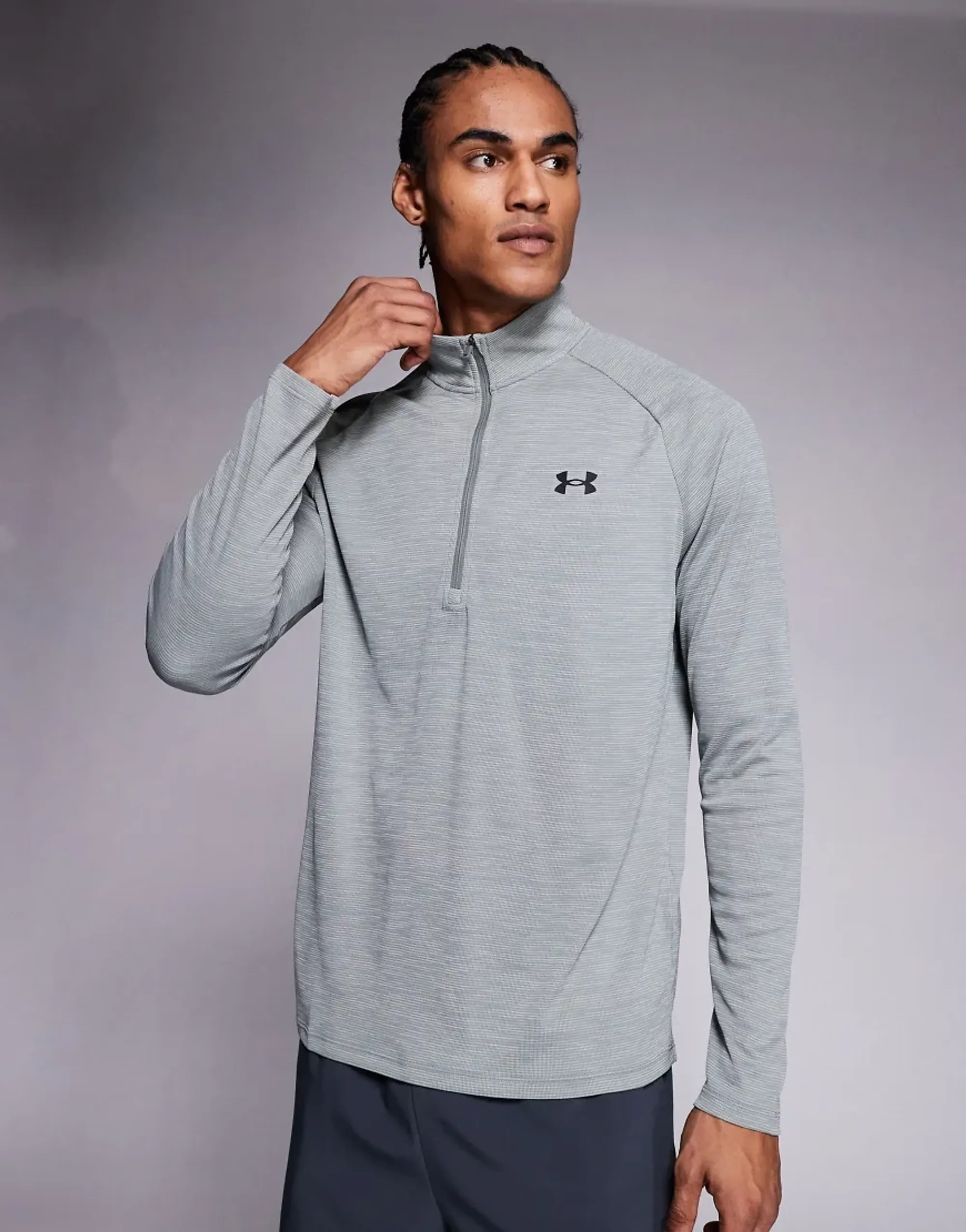Under Armour Tech™ Textured Men's ½ Zip Clay Green / Black XS
