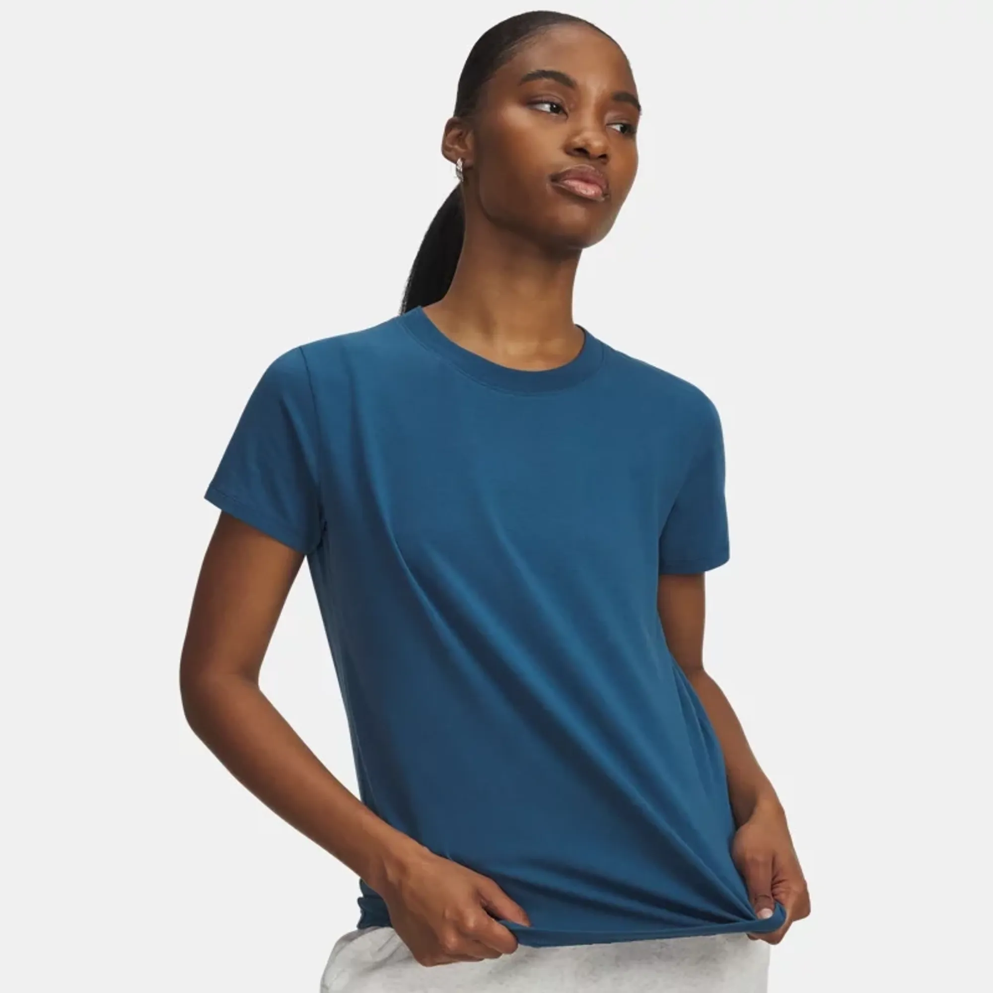 Under Armour Rival Core Women's Short Sleeve Wham Blue / White L