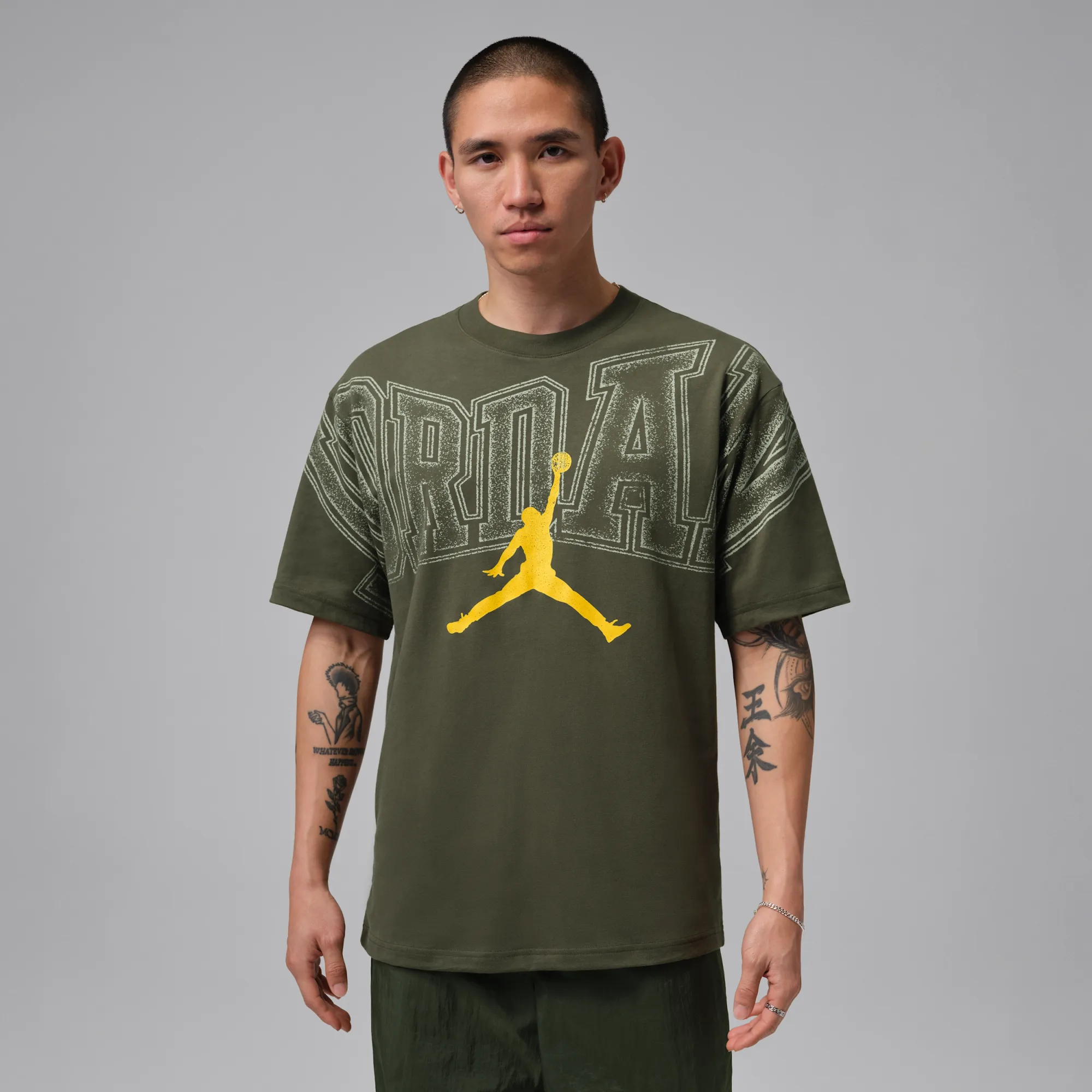 Nike Jordan Men's Graphic T-Shirt - Green - Cotton