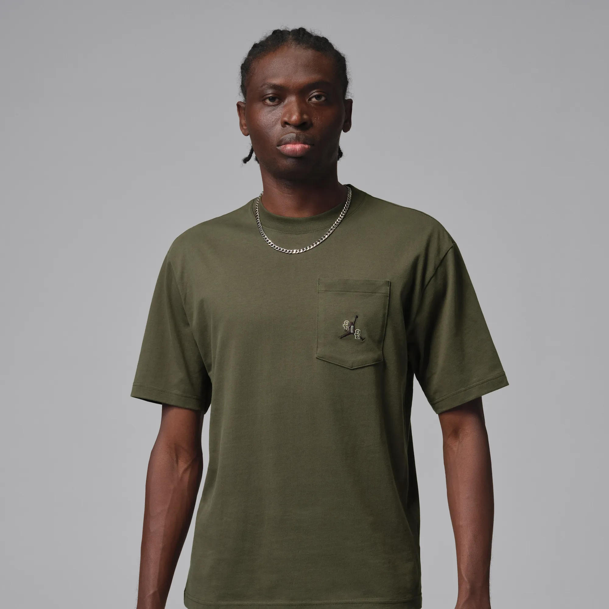Nike Jordan Men's T-Shirt - Green - Cotton