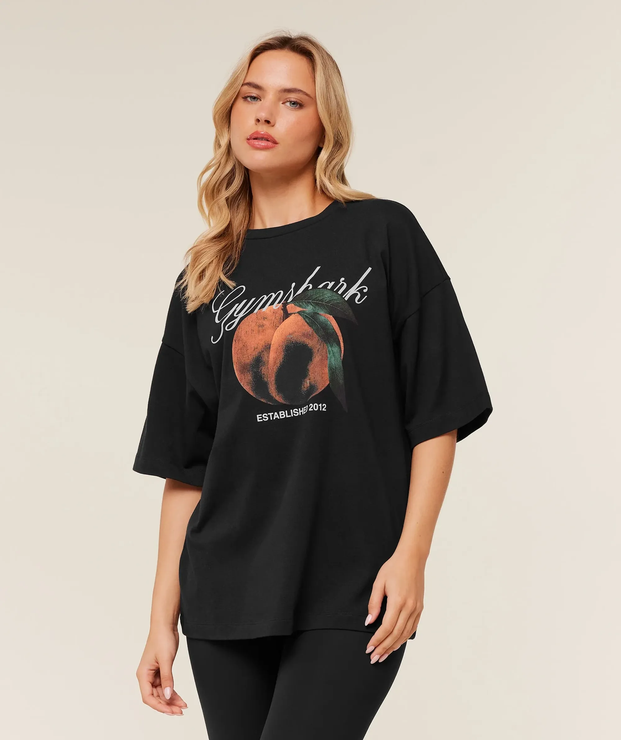 Gymshark Juicy Peach Long Sleeve T-Shirt - Black