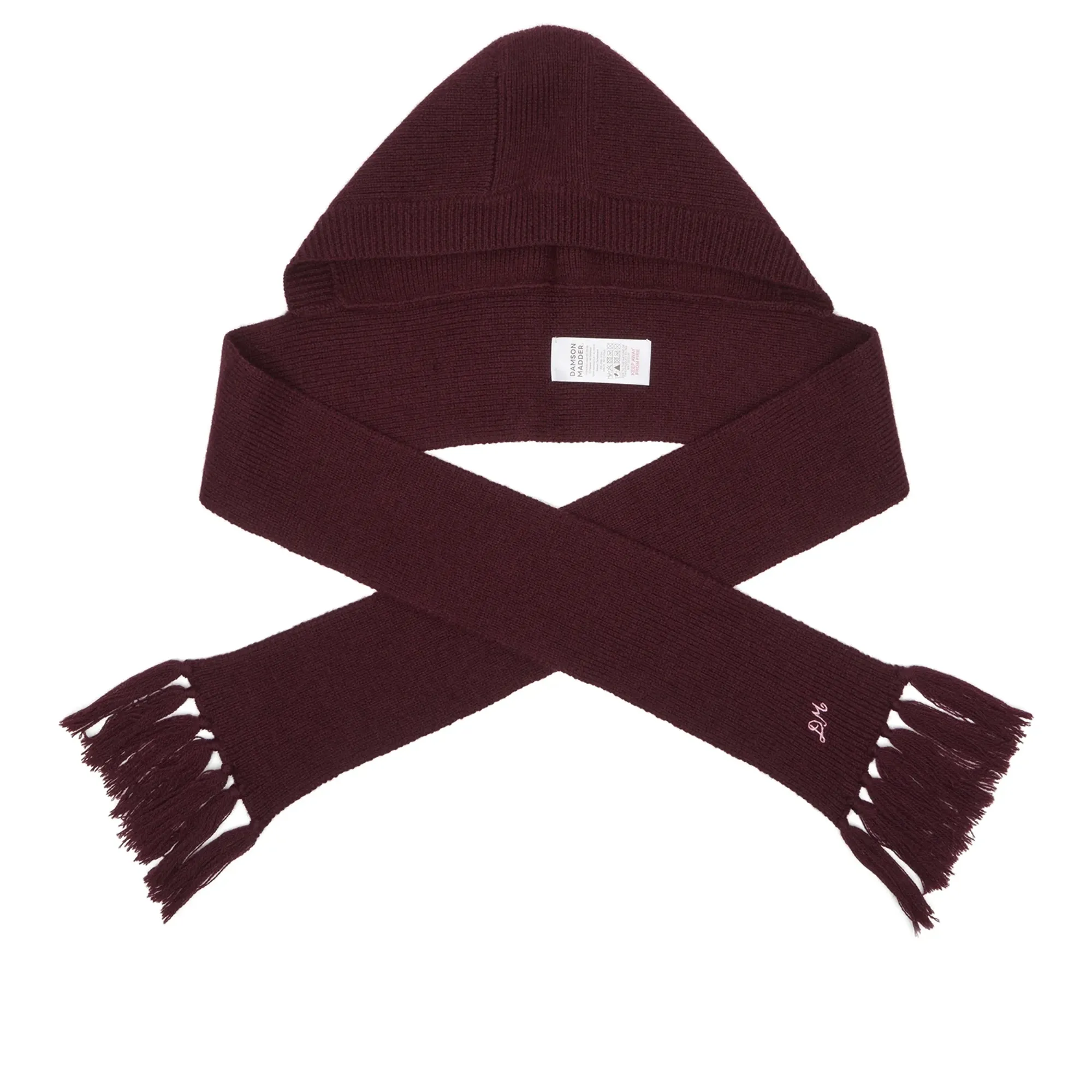 Damson Madder Women's Tassel Hooded Scarf Burg