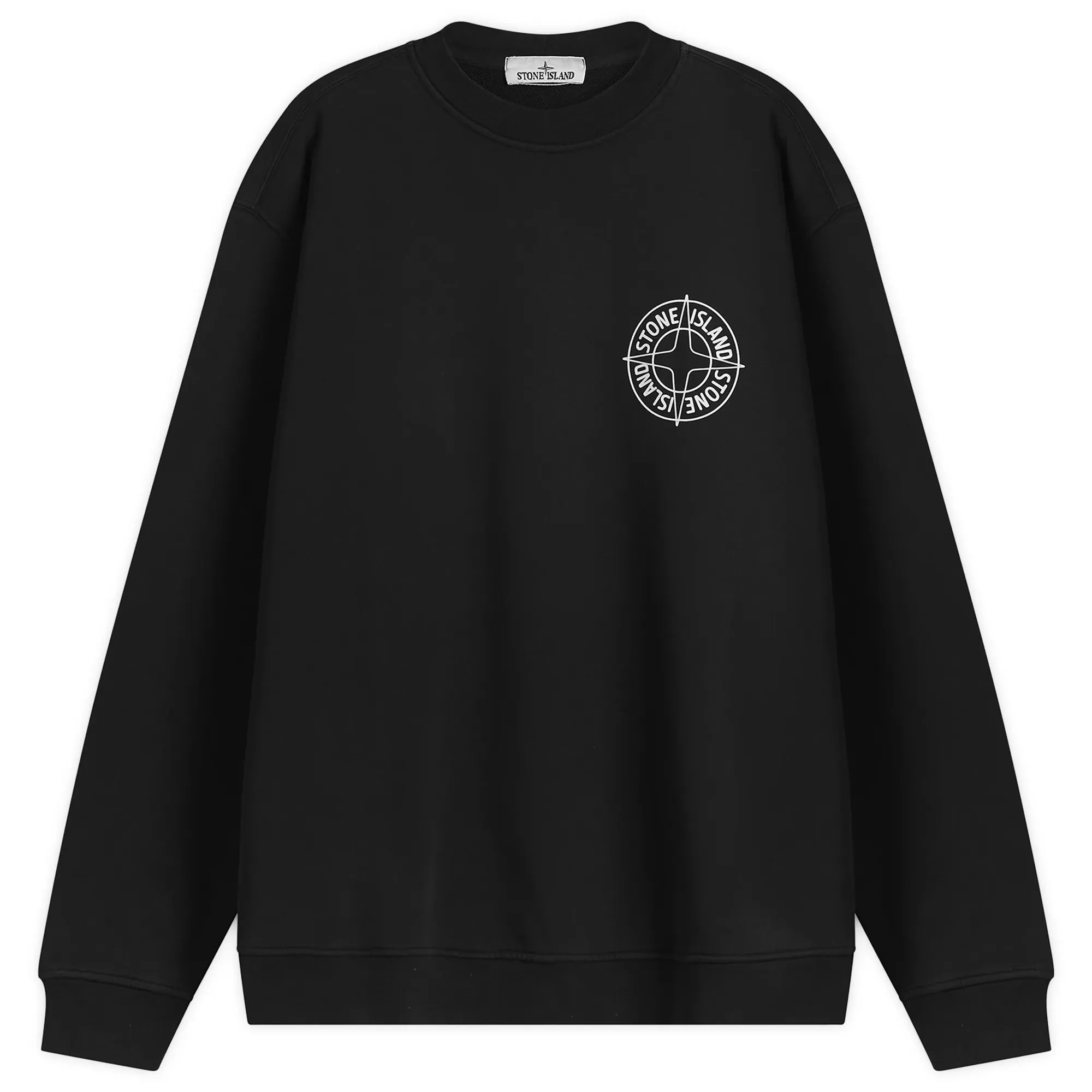 Stone Island Men's Outline Compass Crew Neck Sweatshirt Black