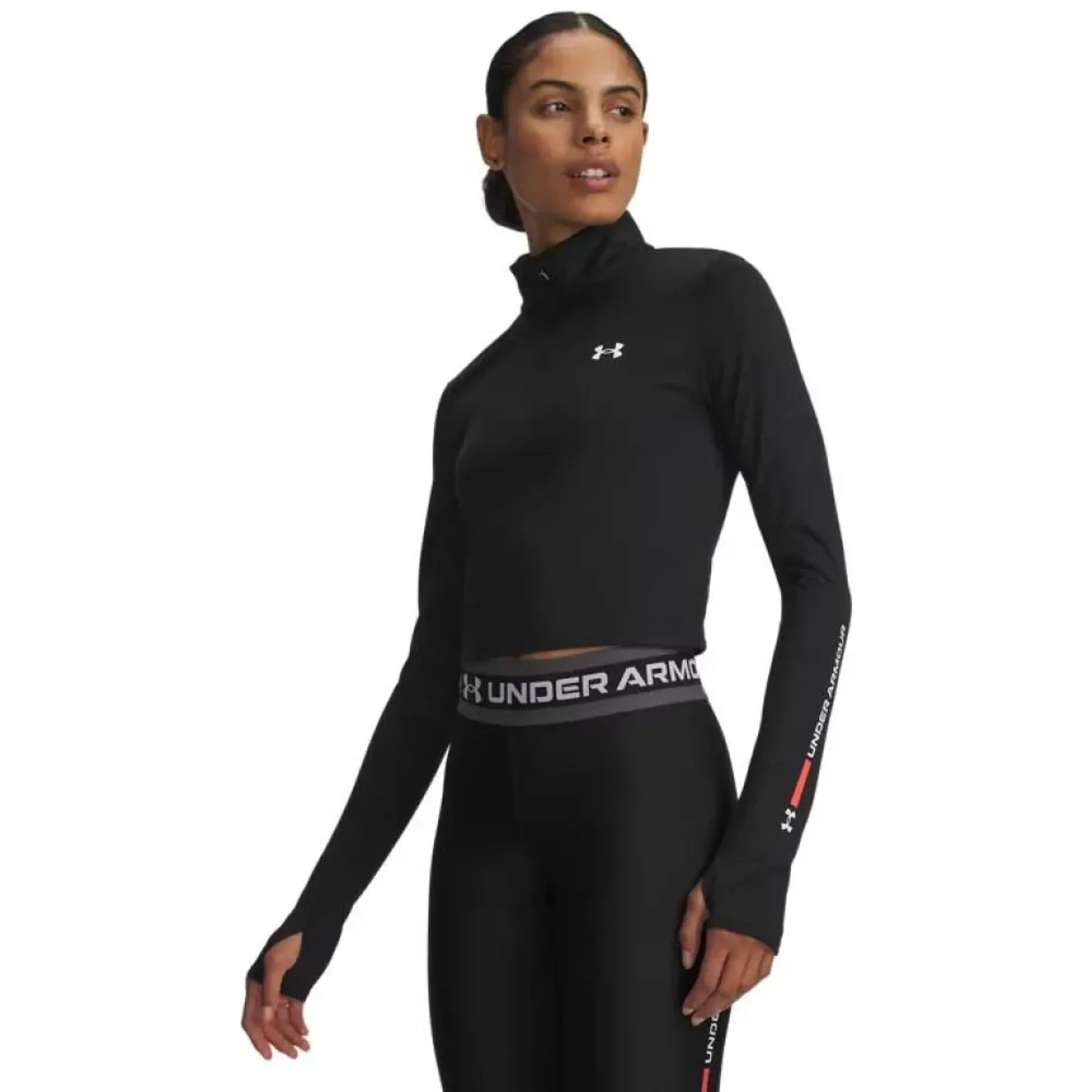 Under Armour Tech™ Branded Women's ½ Zip Black / Venom Red / White