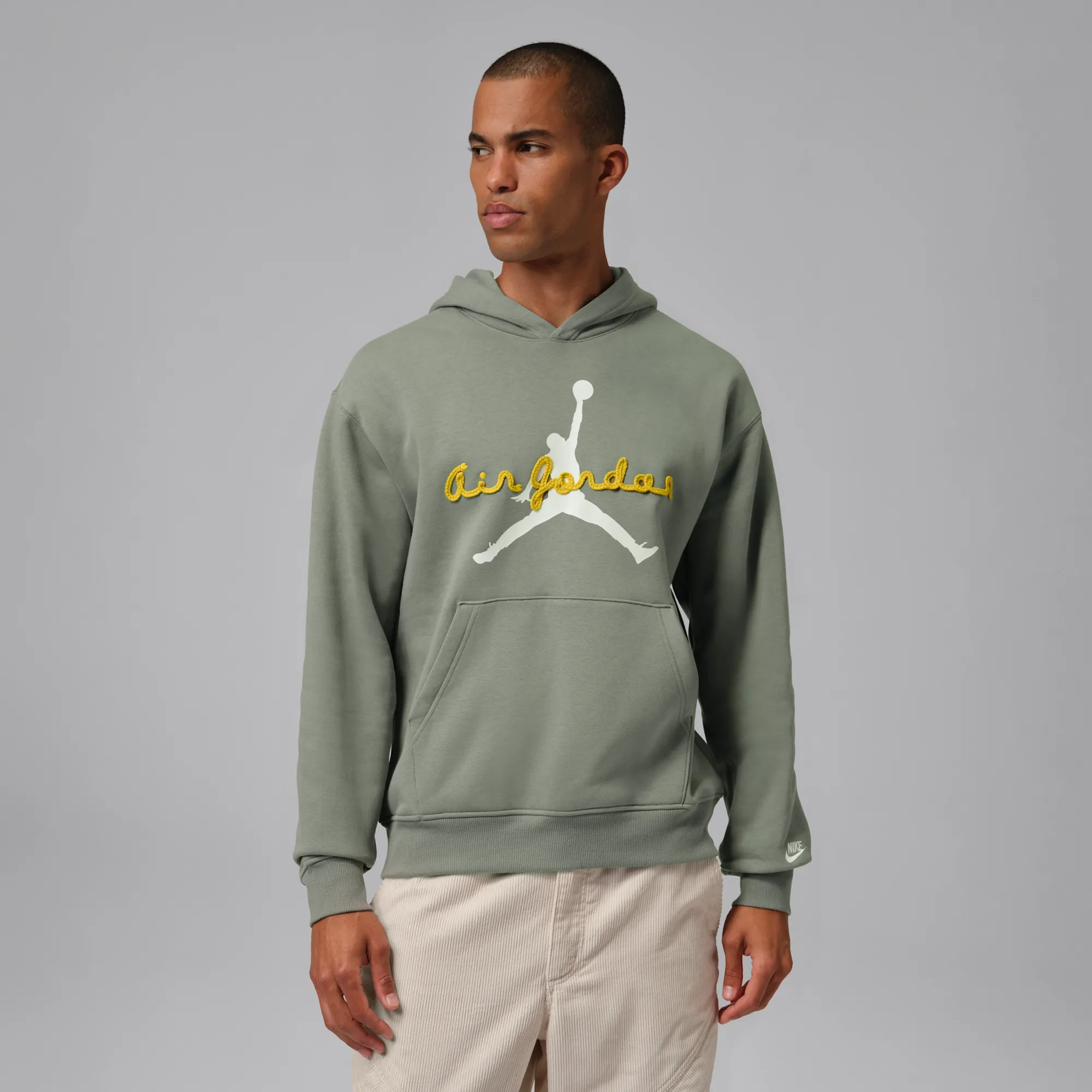 Nike Jordan Brooklyn Fleece Men's Pullover Hoodie - Vintage Lichen - Fleece