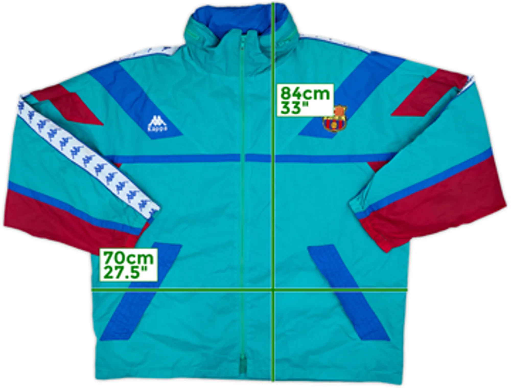 1994-95 Barcelona Kappa Hooded Rain Jacket - 8/10 - (XL)