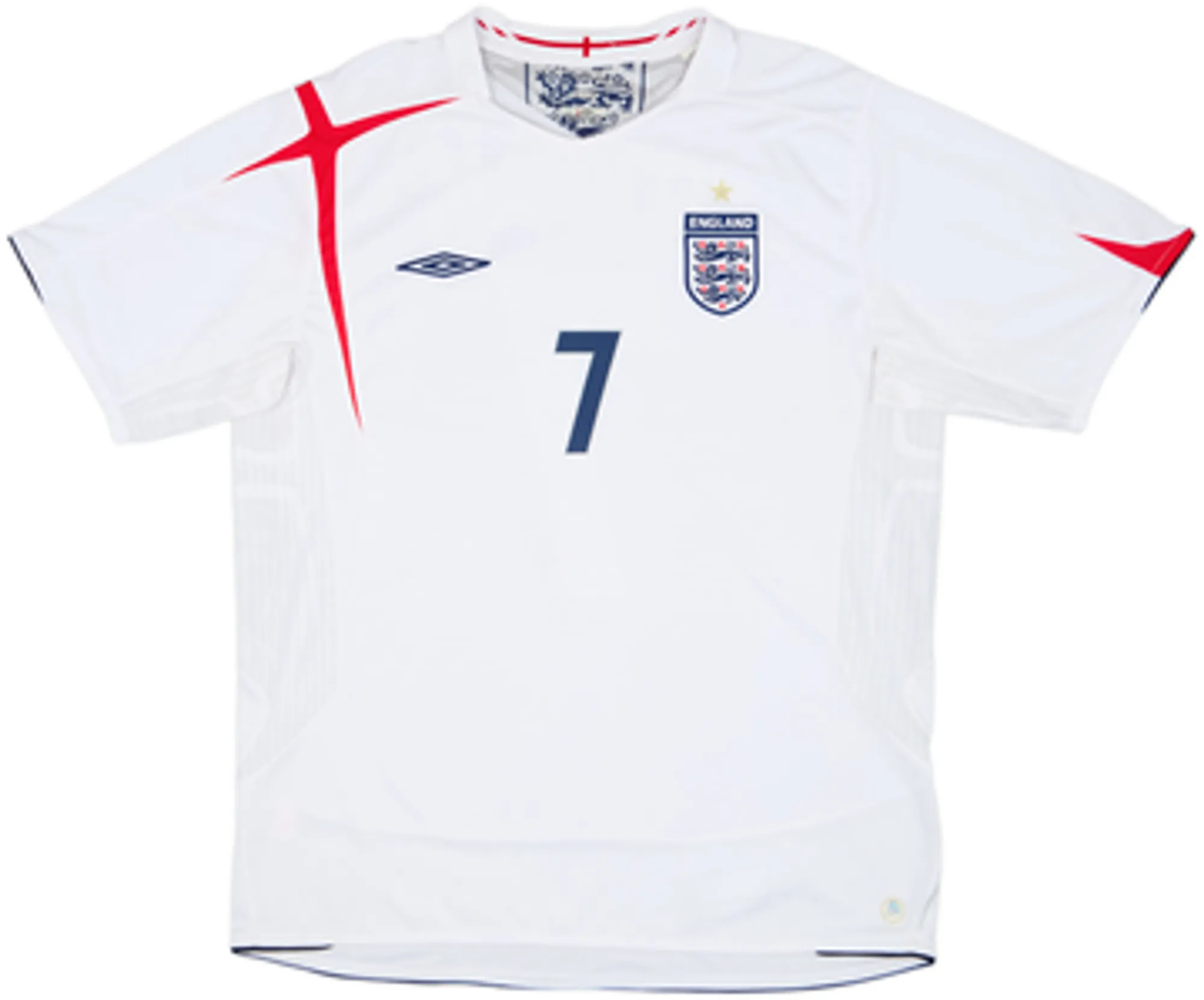 2005-07 England Home Shirt Beckham #7 - 10/10 - (L)