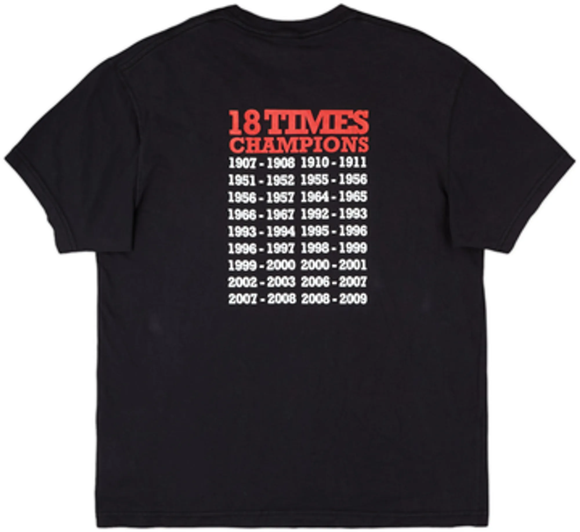 2008-09 Manchester United Champions Nike Cotton Tee - 8/10 - (XL)