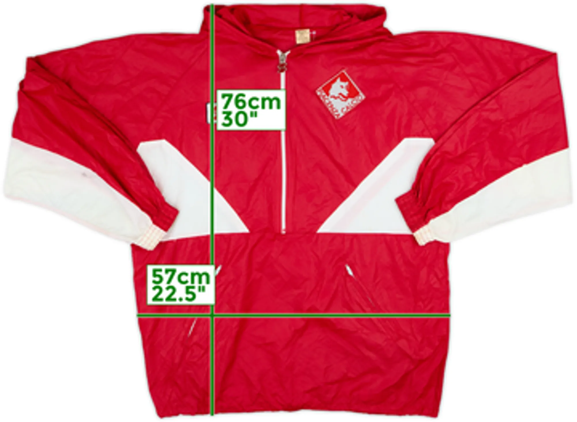 1991-92 Piacenza ABM 1/2 Zip Hooded Rain Jacket - 8/10 - (L)