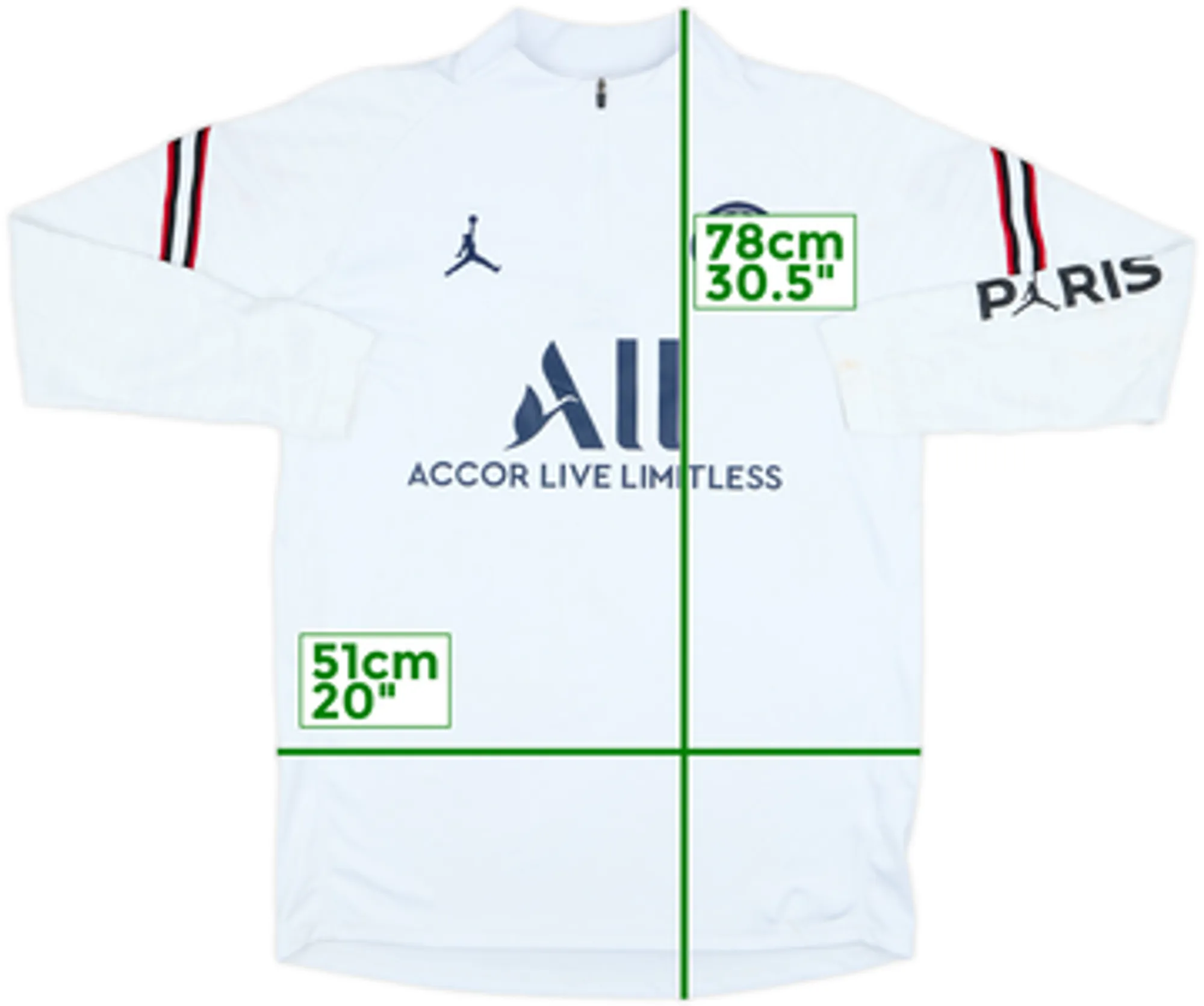 2021-22 Paris Saint-Germain Jordan 1/4 Zip Drill Top - 8/10 - (XXL)