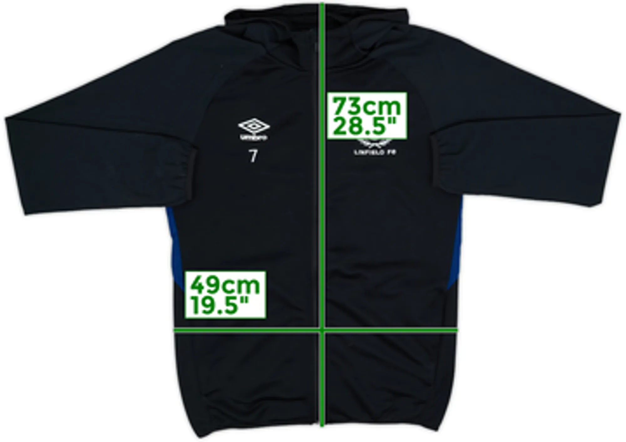 2019-20 Linfield Player Issue Umbro Hooded Track Jacket #7 - 8/10 - (S)