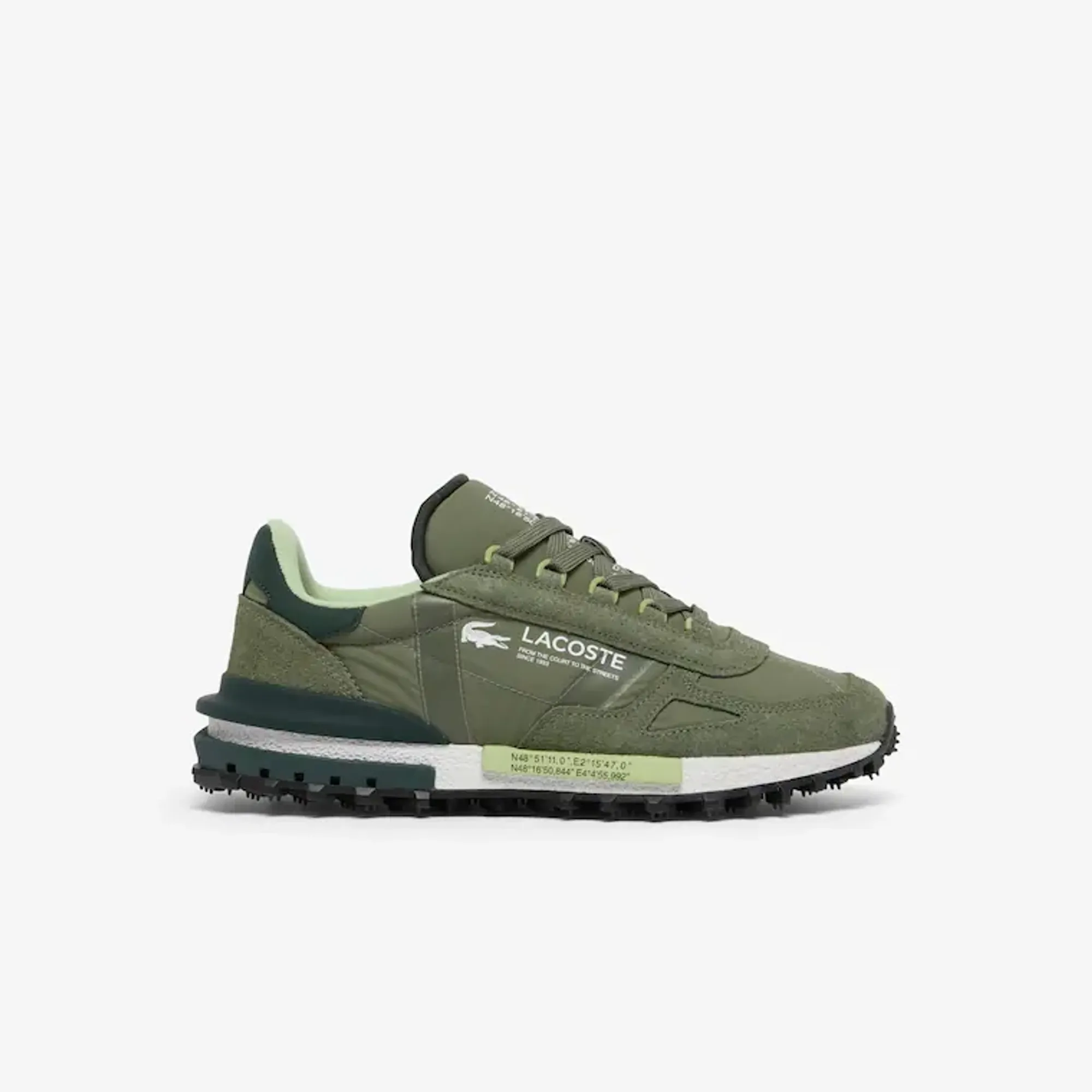 Lacoste Men's Elite Active Sneakers - Khaki & White