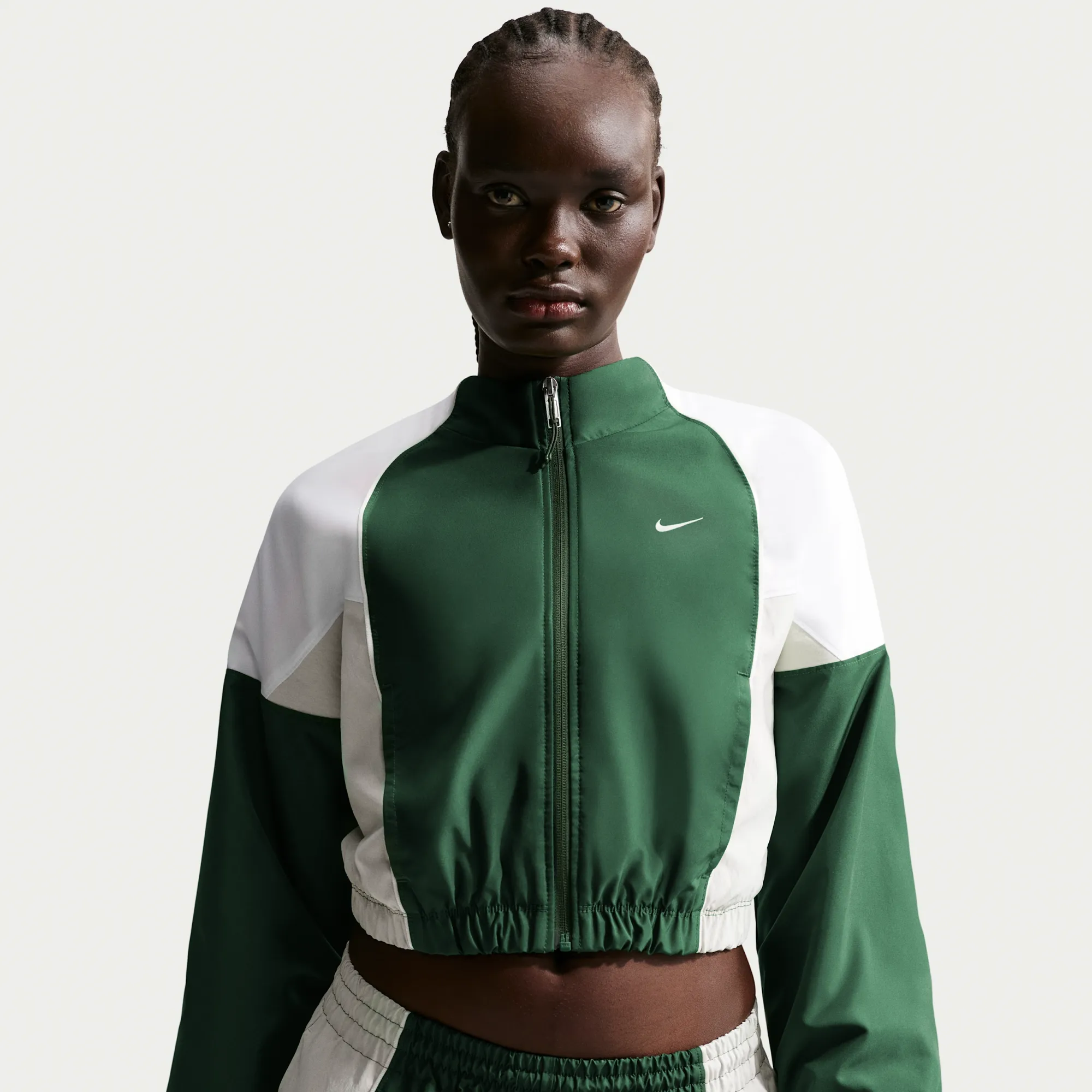 Nike Women's Shrunken Tracksuit Jacket - Green - Polyester