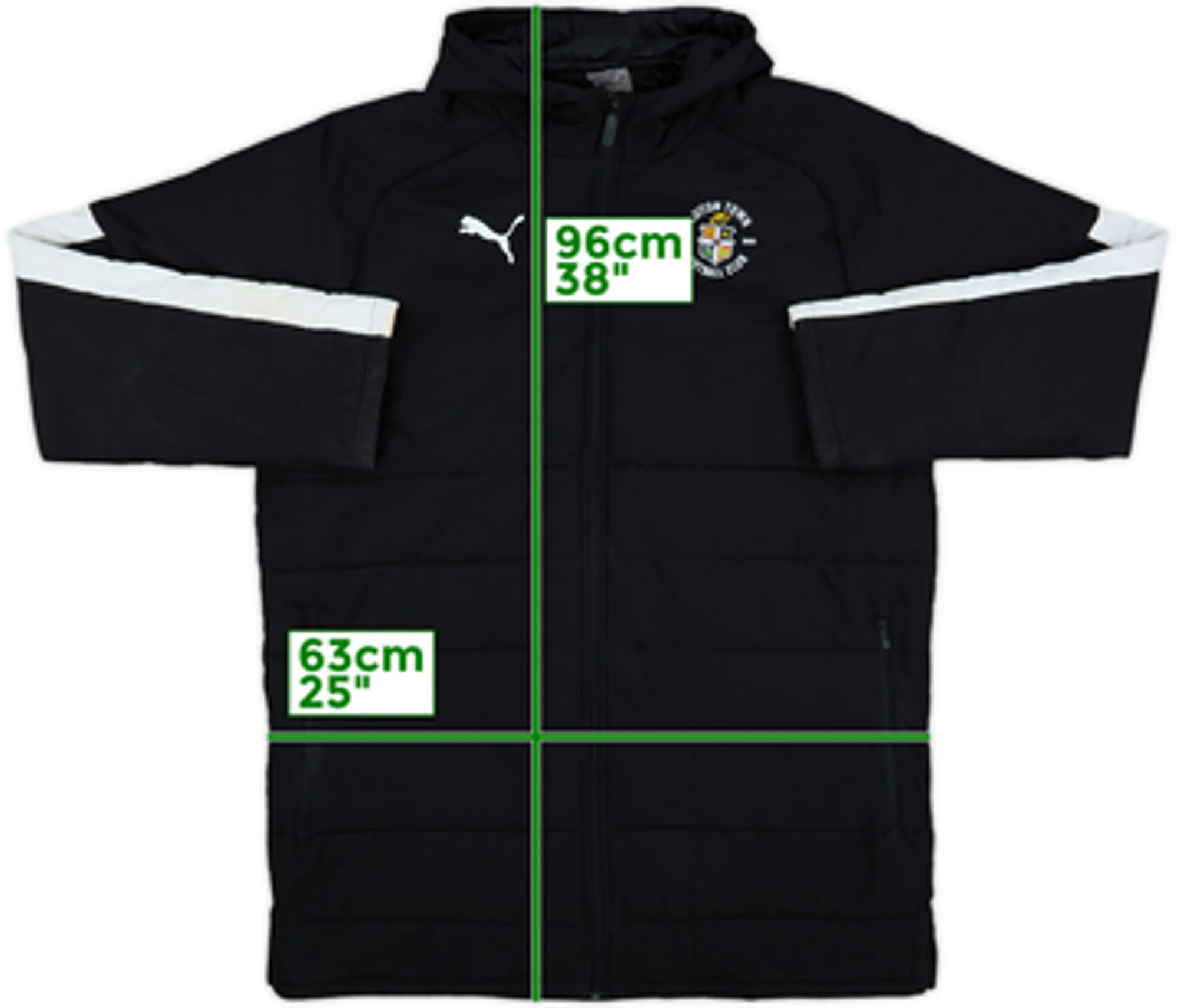2018-19 Luton Puma Padded Bench Coat - 8/10 - (L)