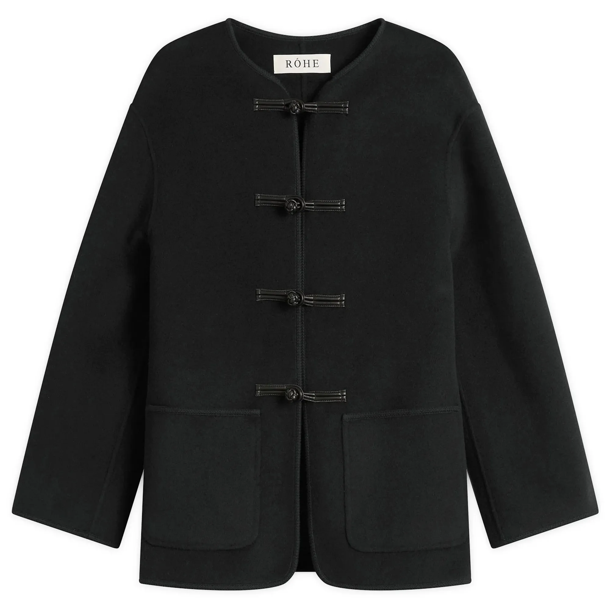 Róhe Women's Mandarin Double-Faced Wool Jacket Navy