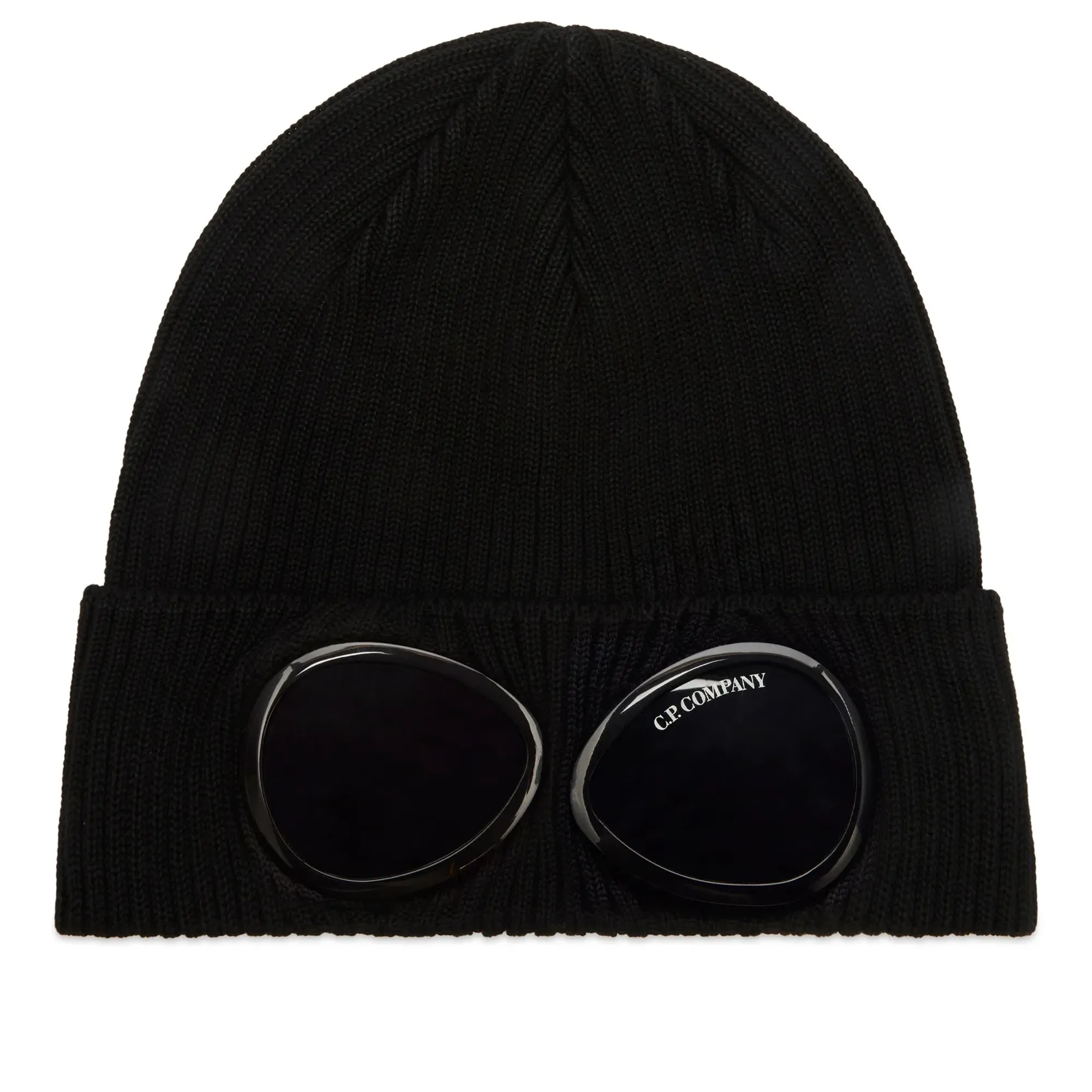 C.P. Company Men's Cotton Goggle Beanie Black